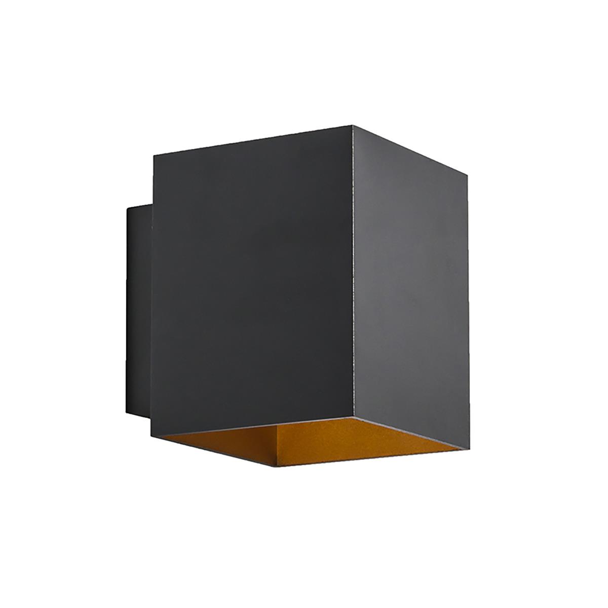 QAZQA Set van 2 design wandlampen zwart en goud vierkant - Sola