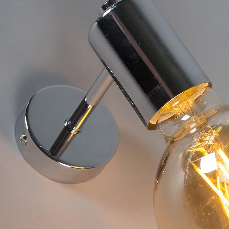 QAZQA Set van 2 moderne wandlampen chroom - Facil