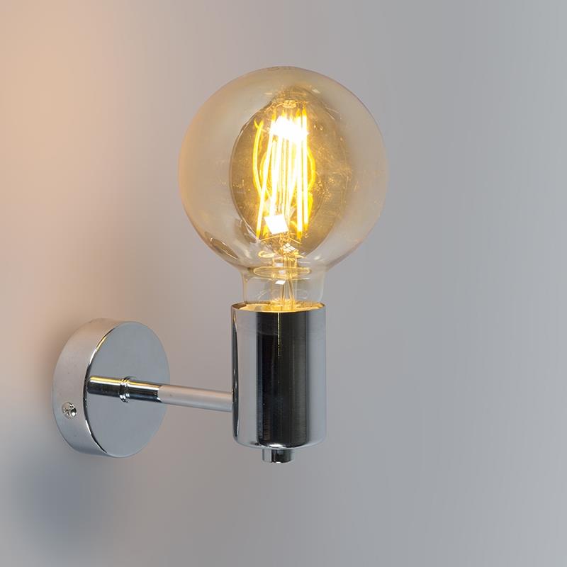 QAZQA Set van 2 moderne wandlampen chroom - Facil