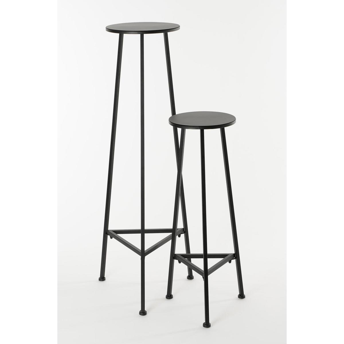 Mica Decorations Plantentafel - H80 x Ø30 cm - Metaal - Zwart