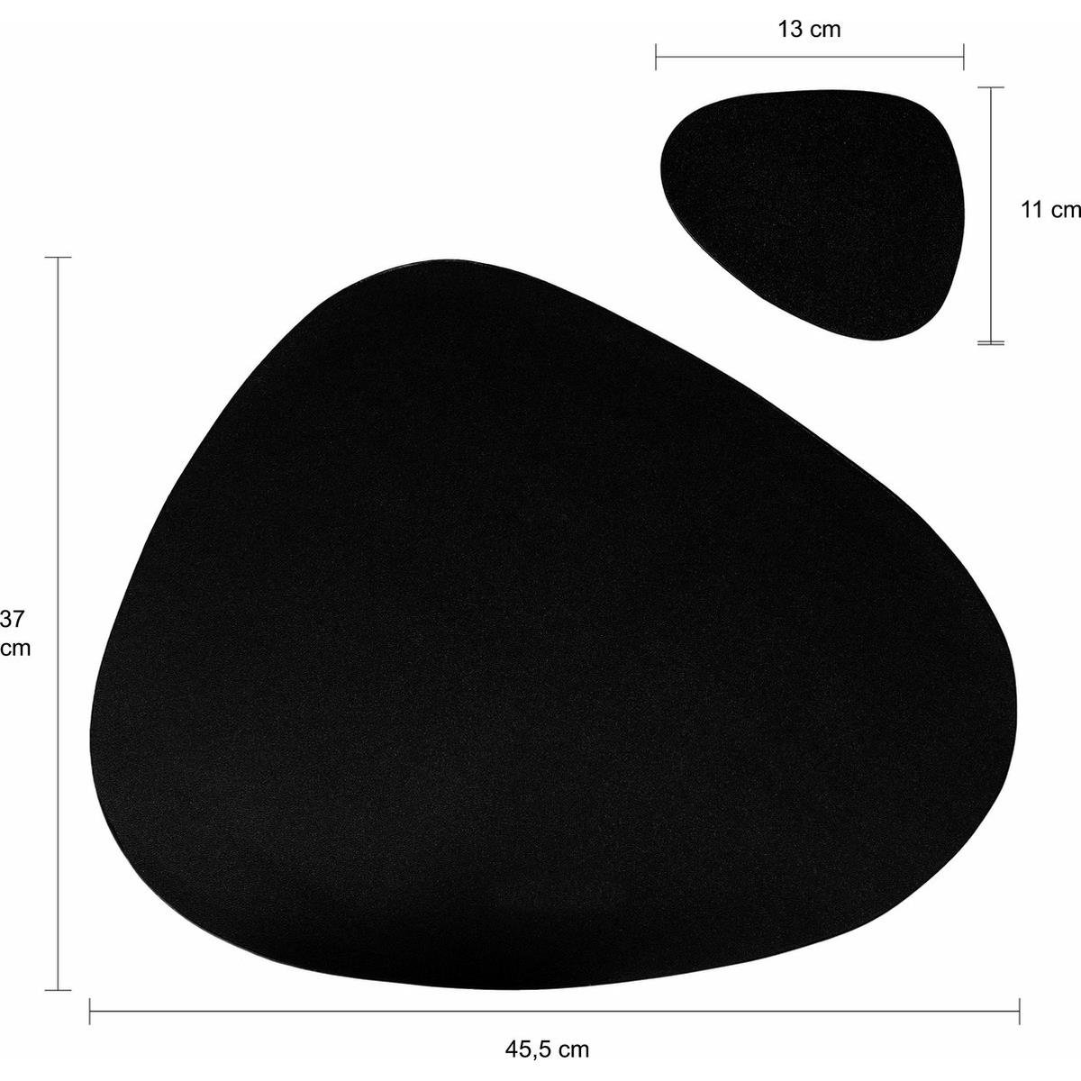 Krumble Placemat set design - 8 stuks - Zwart
