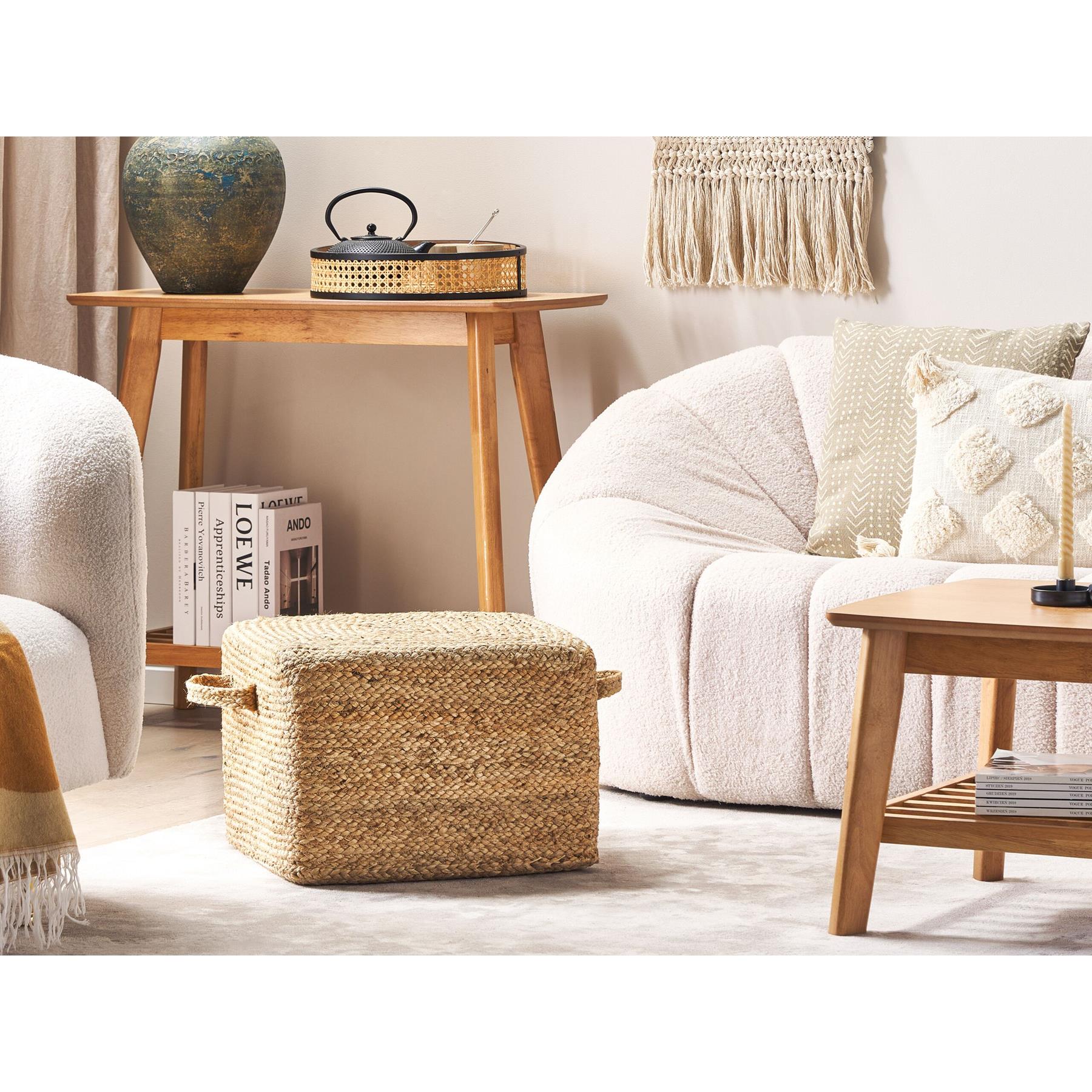 Beliani - DHADAR - Poef - Natuurlijk - 45 cm - Jute