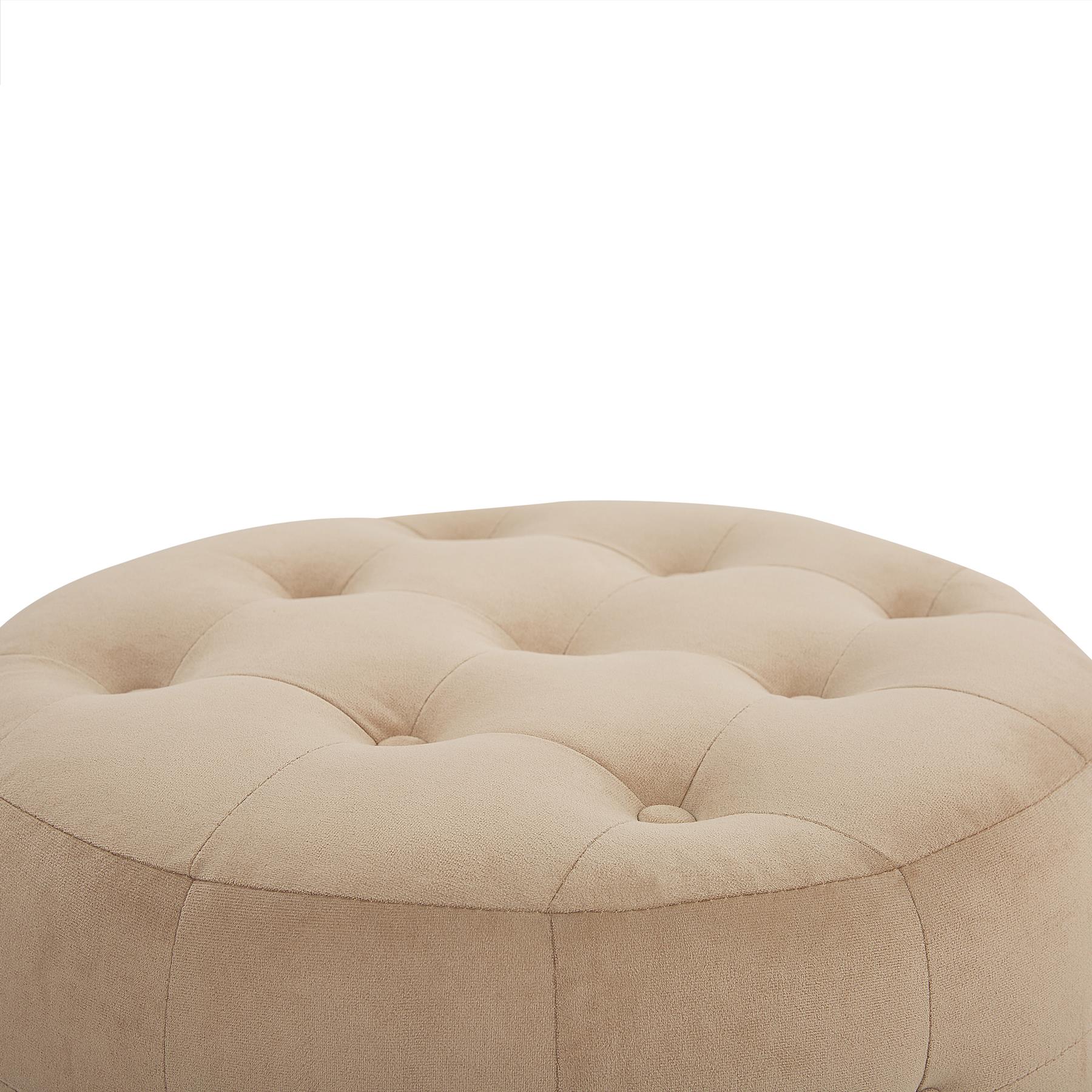 Beliani - TAMPA - Poef - Zandbeige - 55 cm - Fluweel