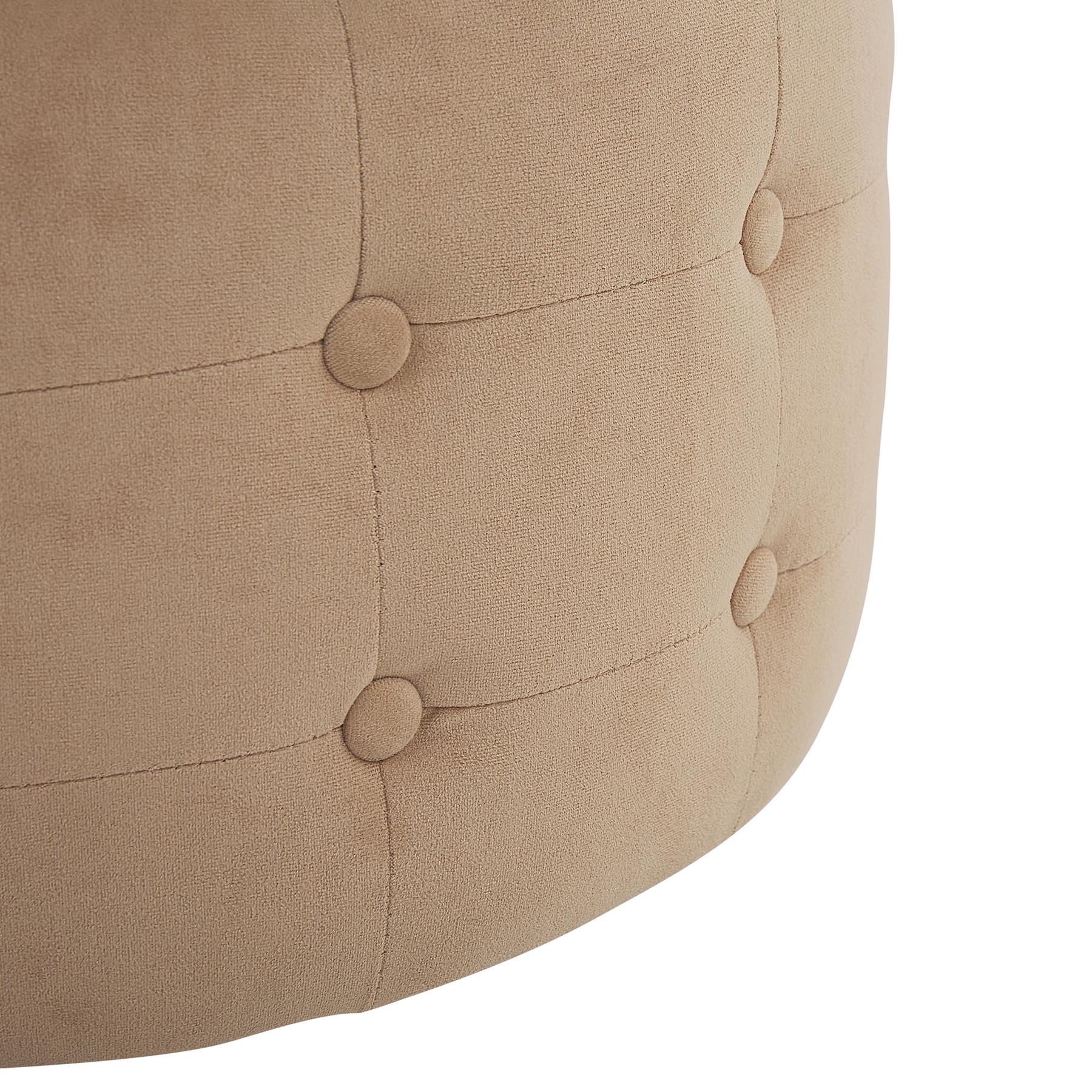 Beliani - TAMPA - Poef - Zandbeige - 55 cm - Fluweel