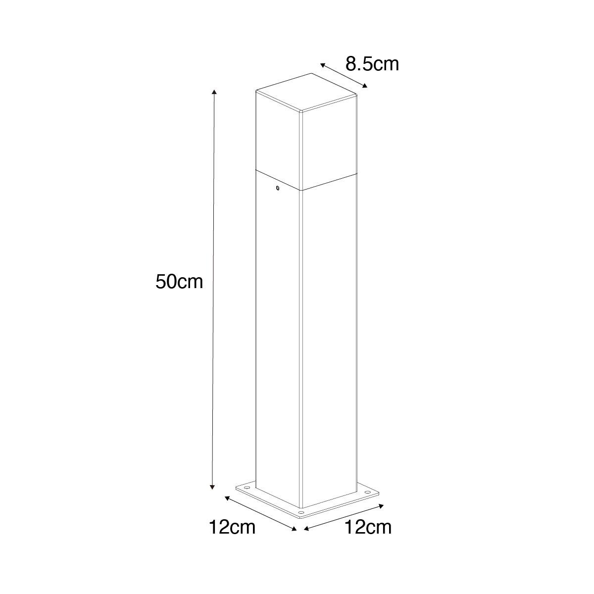QAZQA Moderne staande buitenlamp grijs 50 cm IP44 - Denmark