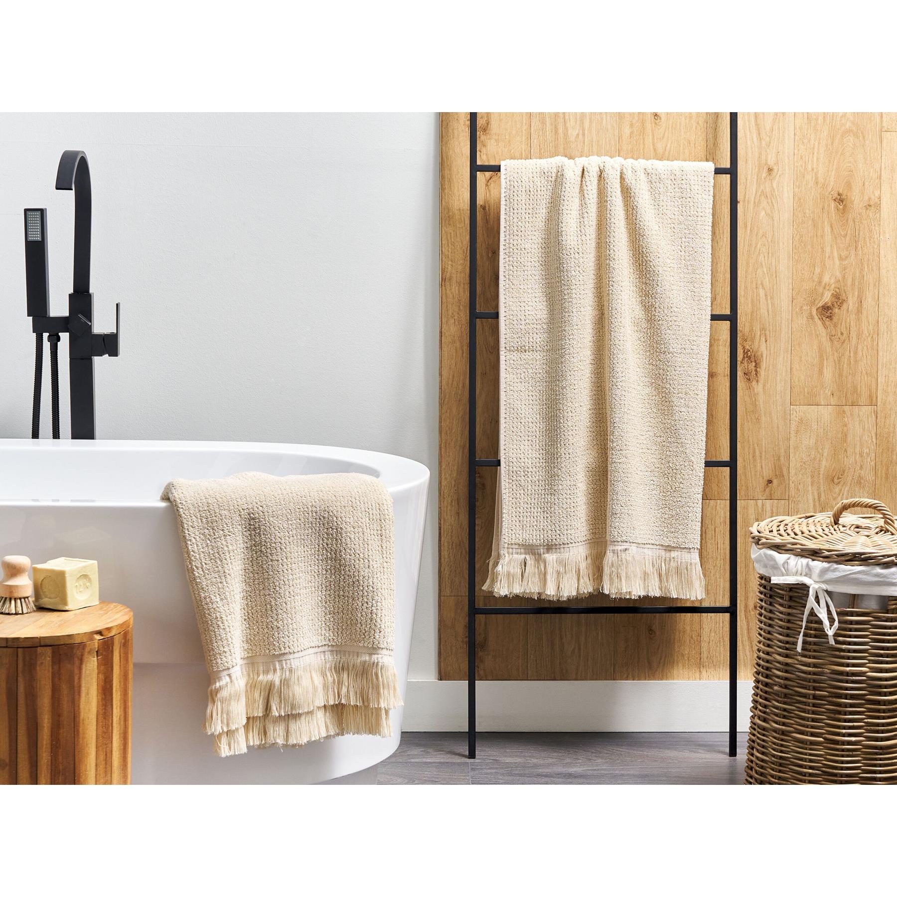 Beliani - ATIU - Handdoek set van 2 - Beige - Katoen