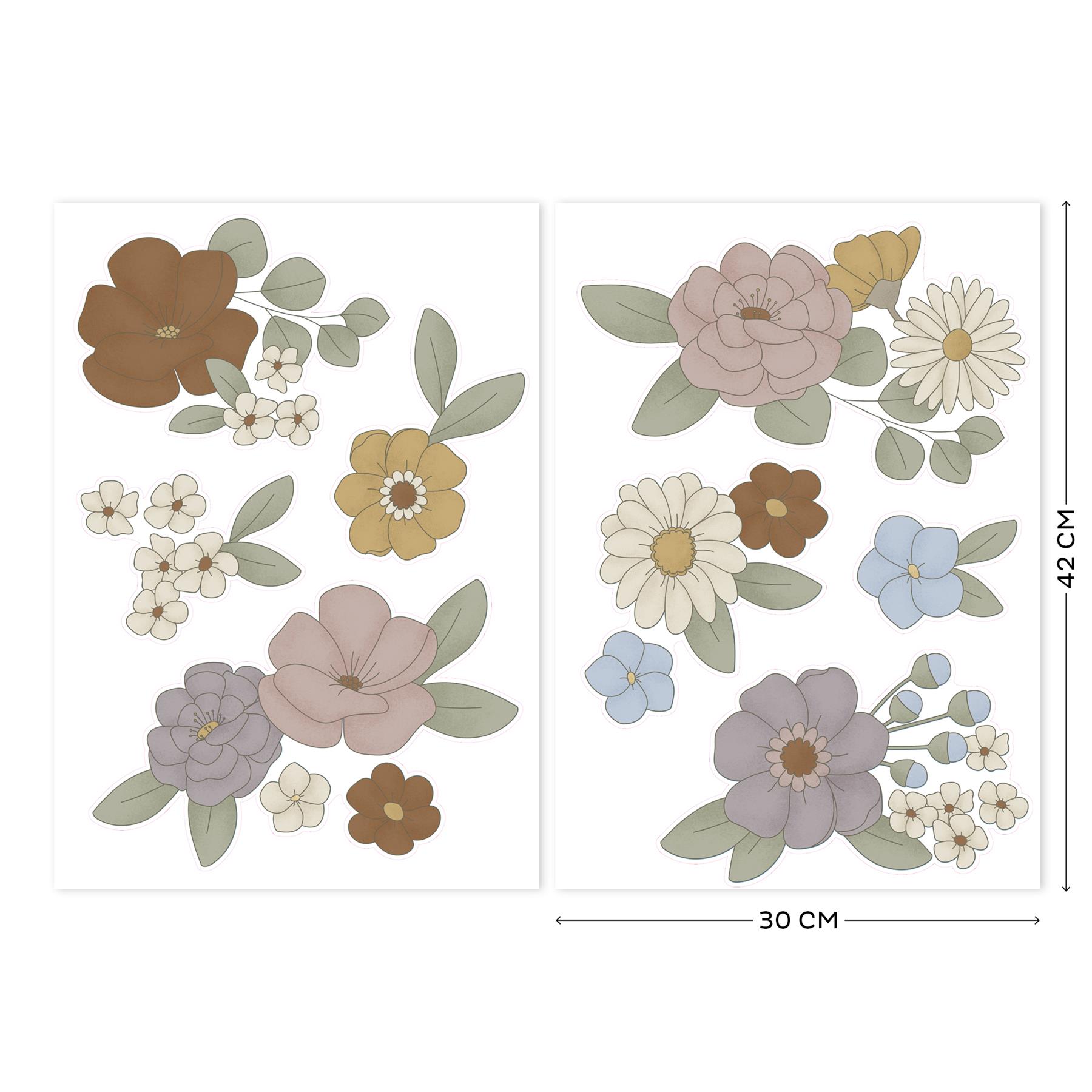 Little Dutch Vintage Little Flowers Muurstickers - 42x30cm - Bloemen