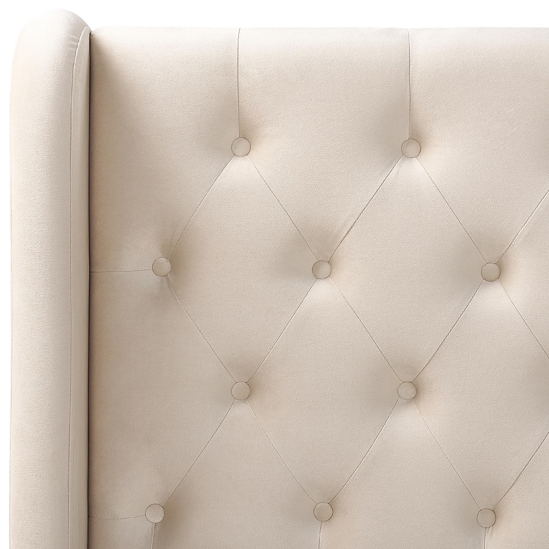 Beliani - FORBACH - Tweepersoonsbed - Beige - 180 x 200 cm - Fluweel