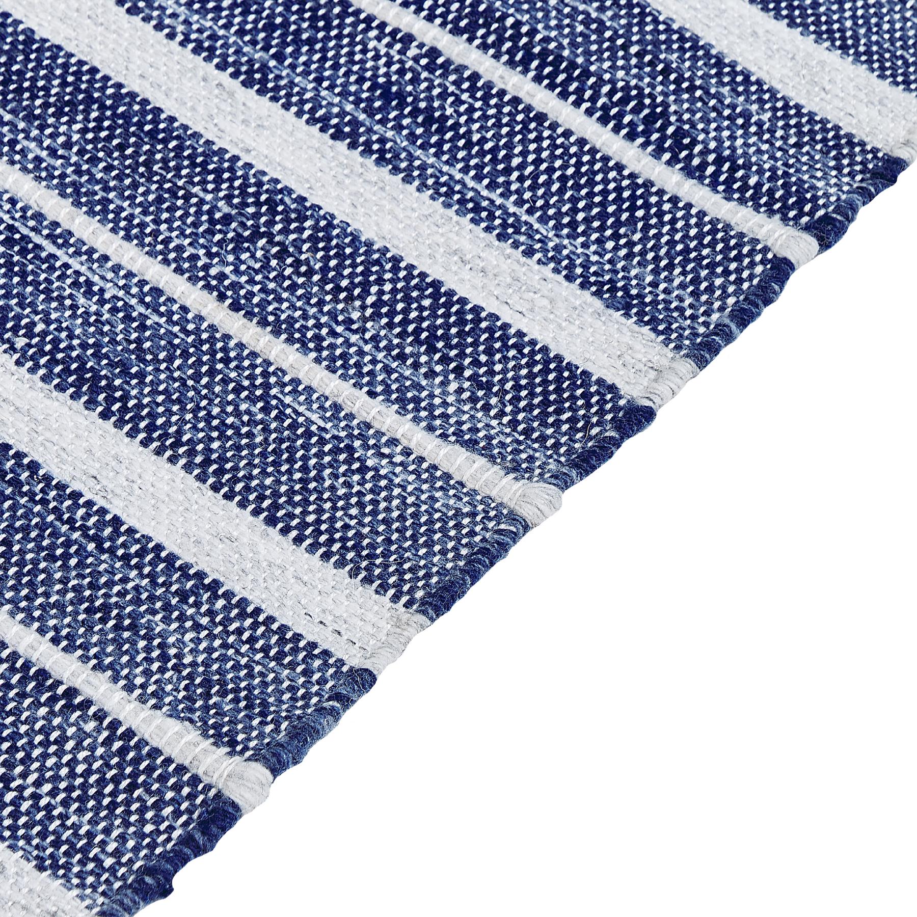 Beliani-BADEMLI-Vloerkleed -Donkerblauw-80 x 150 cm-Synthetisch materiaal