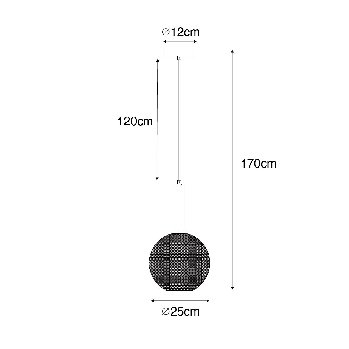 QAZQA Design hanglamp zwart met smoke glas - Chico
