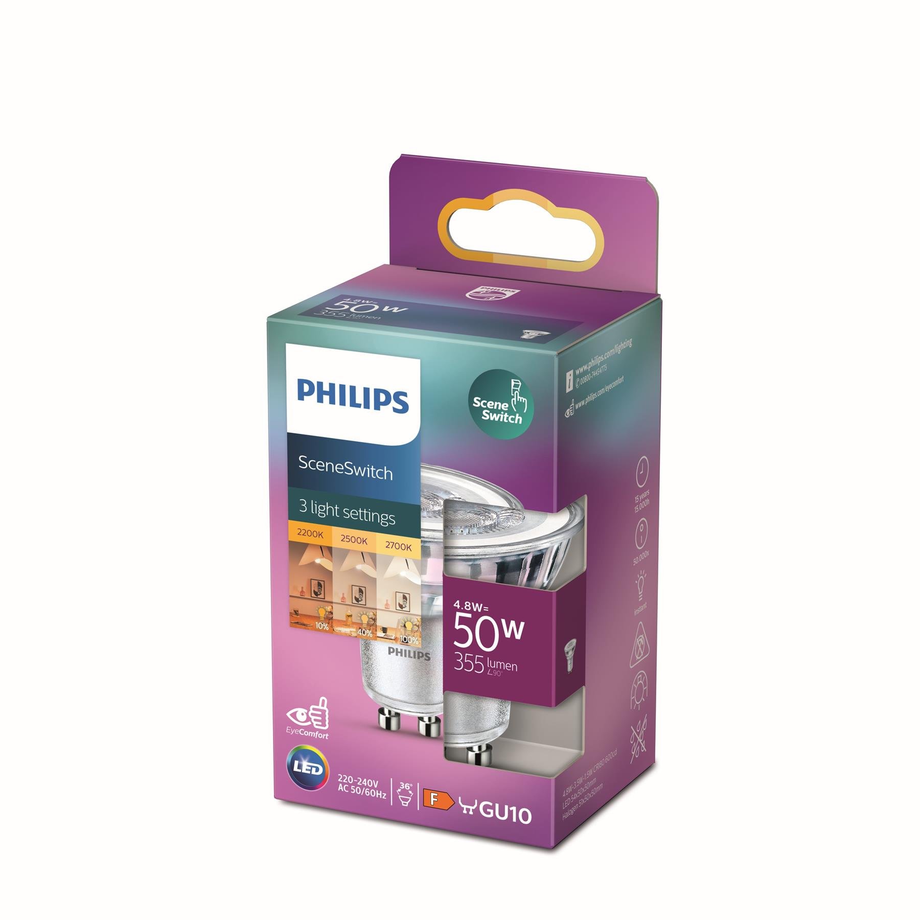 Philips Runner Opbouwspot - Philips LED Scene Switch GU10 50W