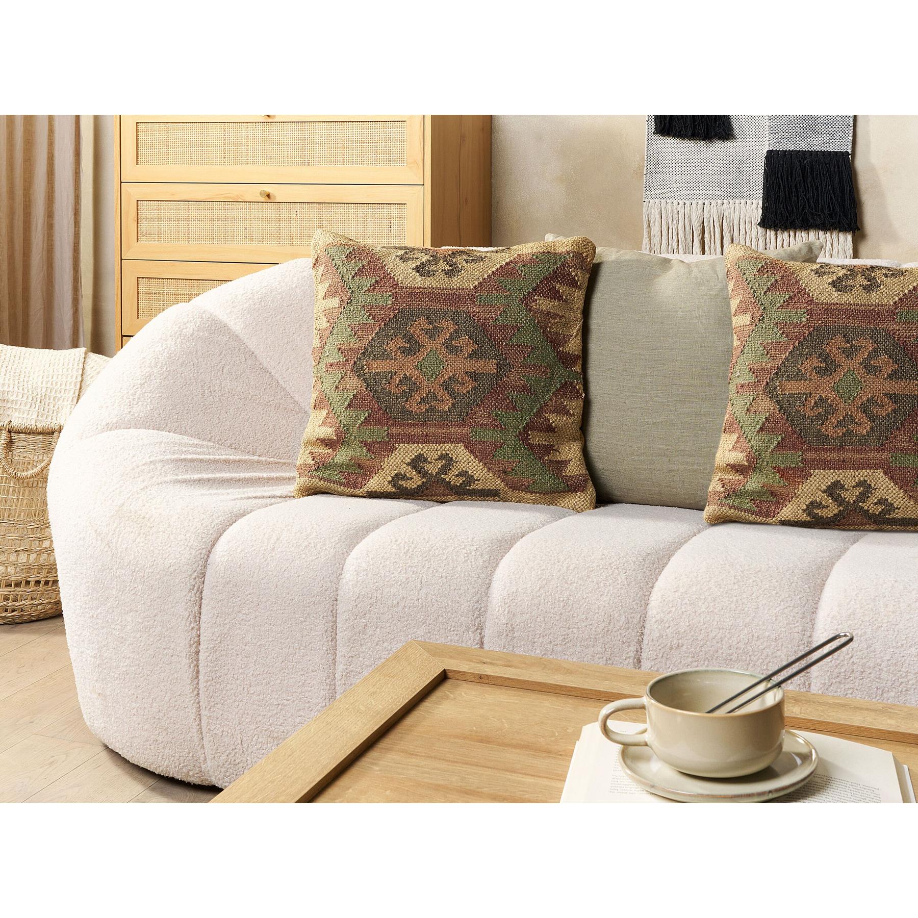 Beliani-CUMBUM-Sierkussen set van 2-Multicolor-45 x 45 cm-Jute
