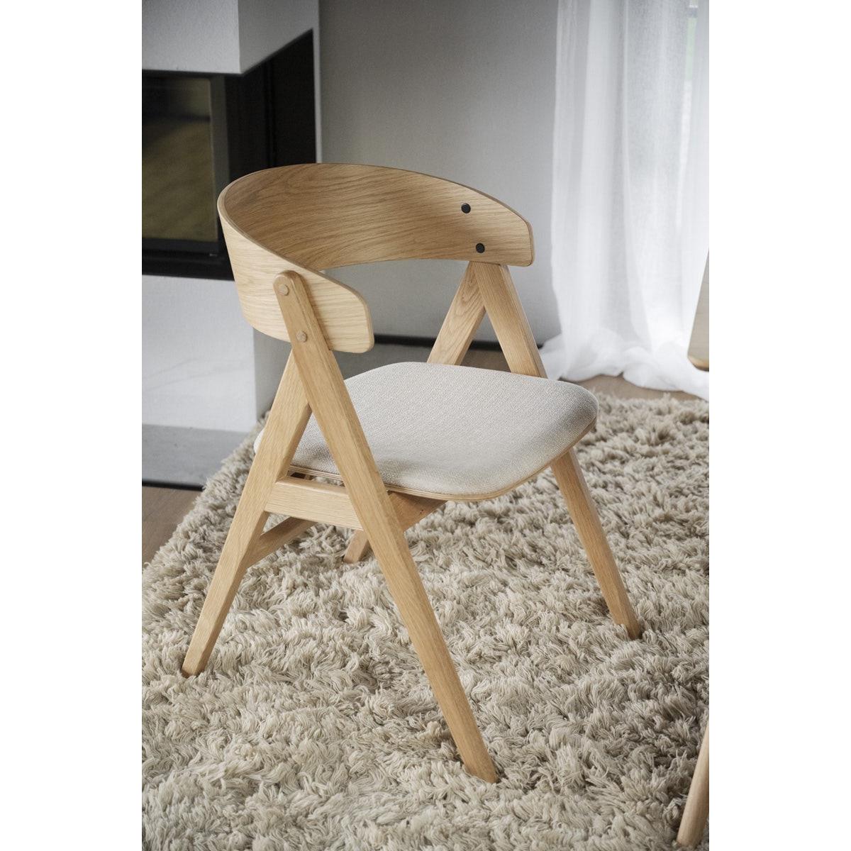 Rowico Home Waterton Houten Eetkamerstoel Naturel - Beige Zitting