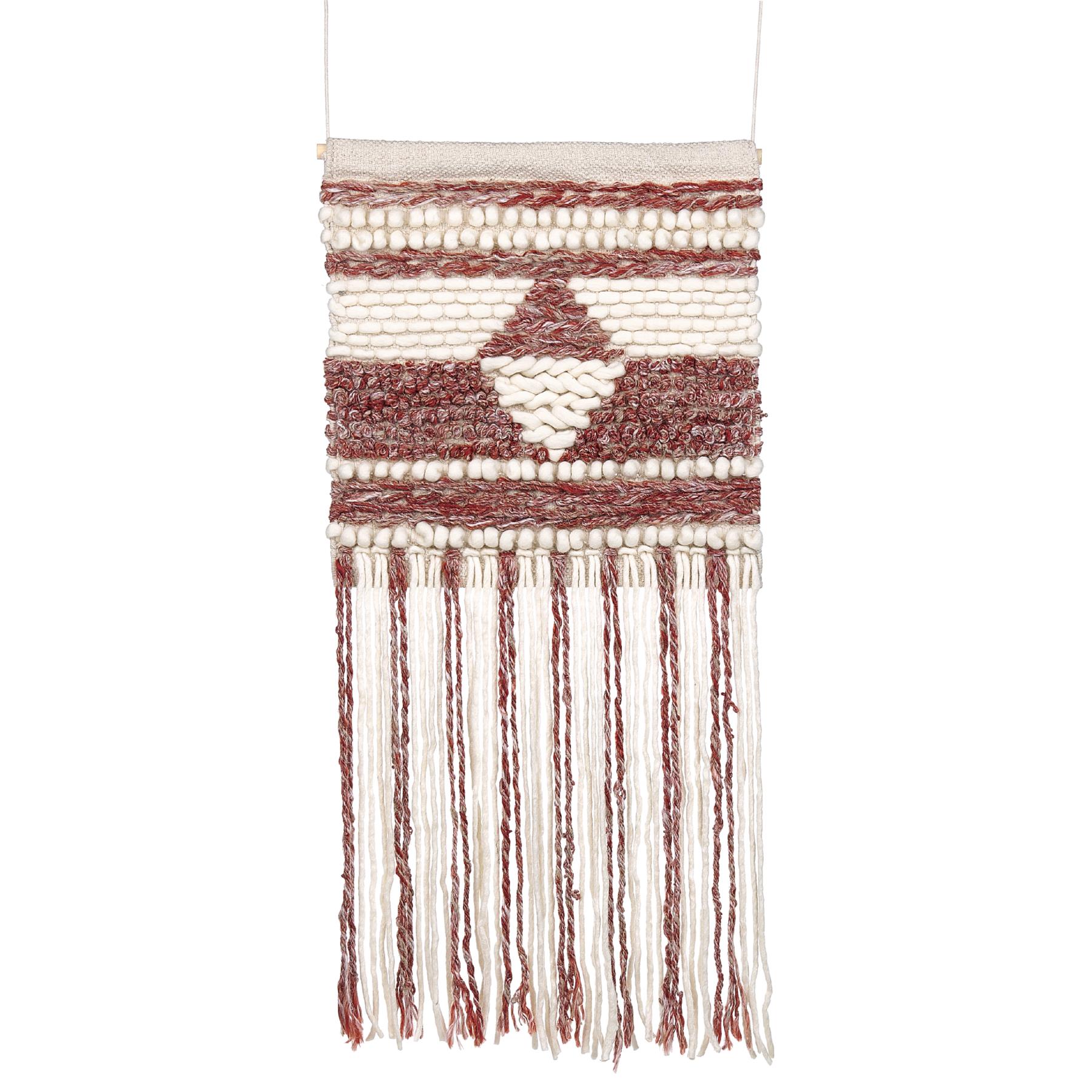 Beliani - SAIF - Wanddecoratie - Donkerrood - Wol