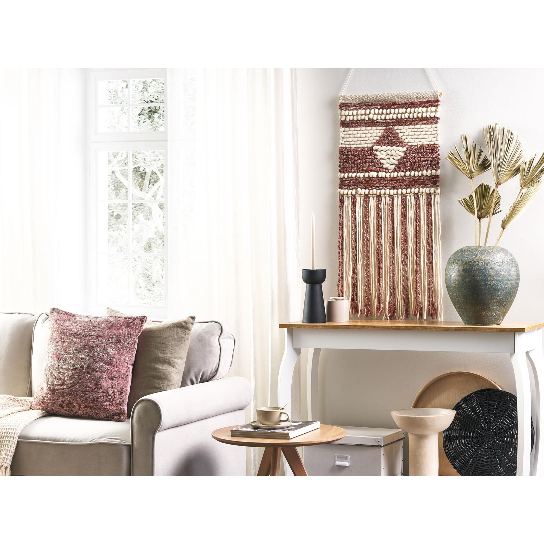 Beliani - SAIF - Wanddecoratie - Donkerrood - Wol