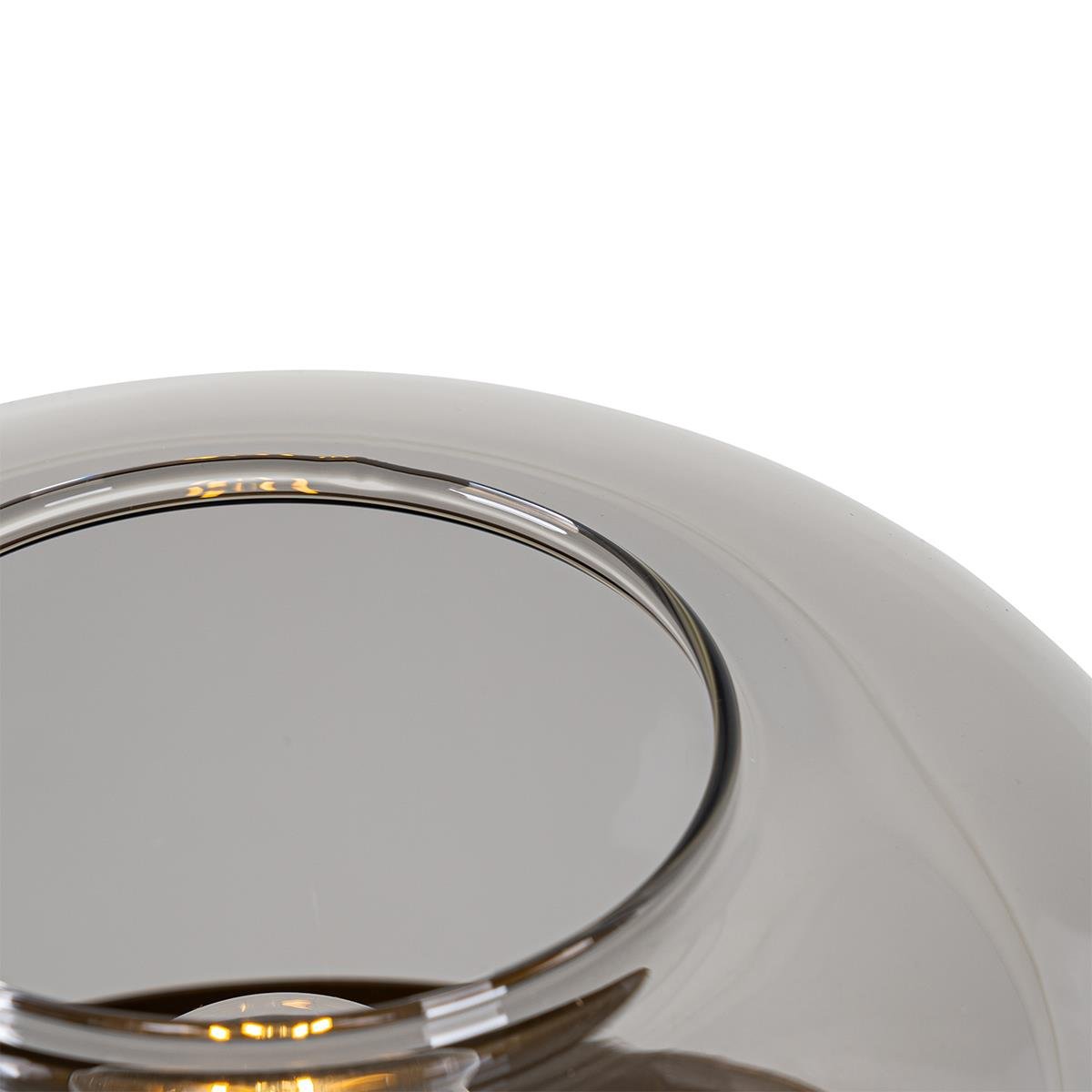 QAZQA Design vloerlamp zwart met goud en smoke glas - Kyan