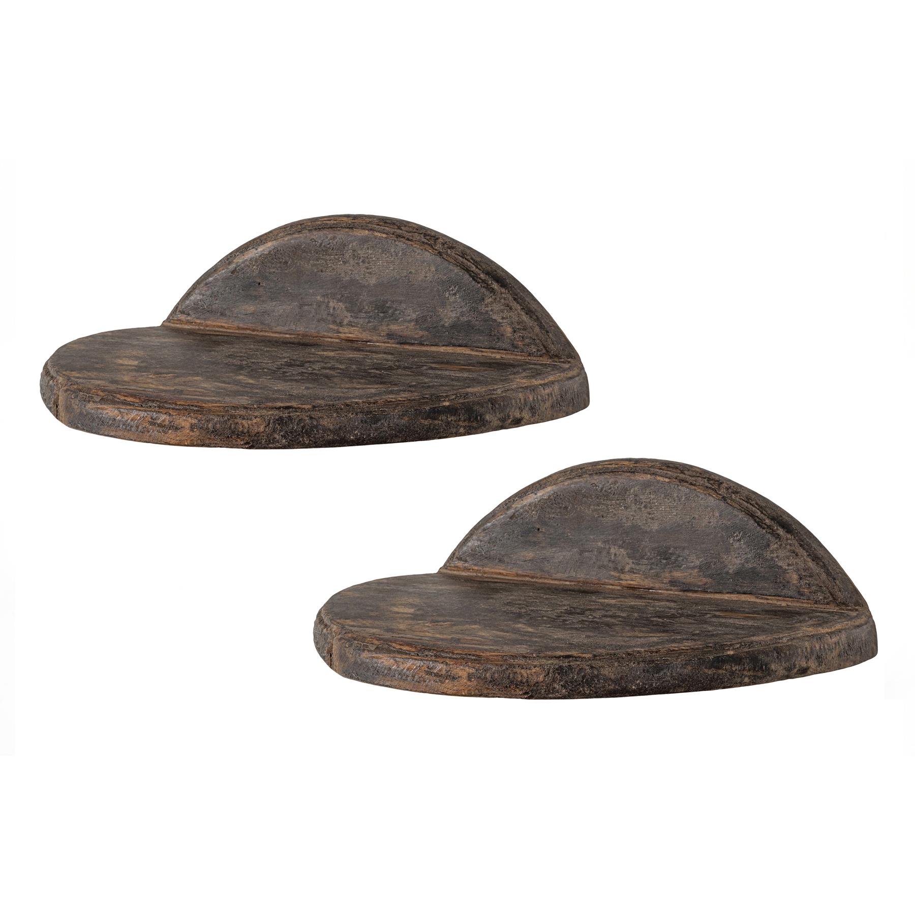 Basiclabel Blok Wandplanken - Hout - Naturel - Set van 2