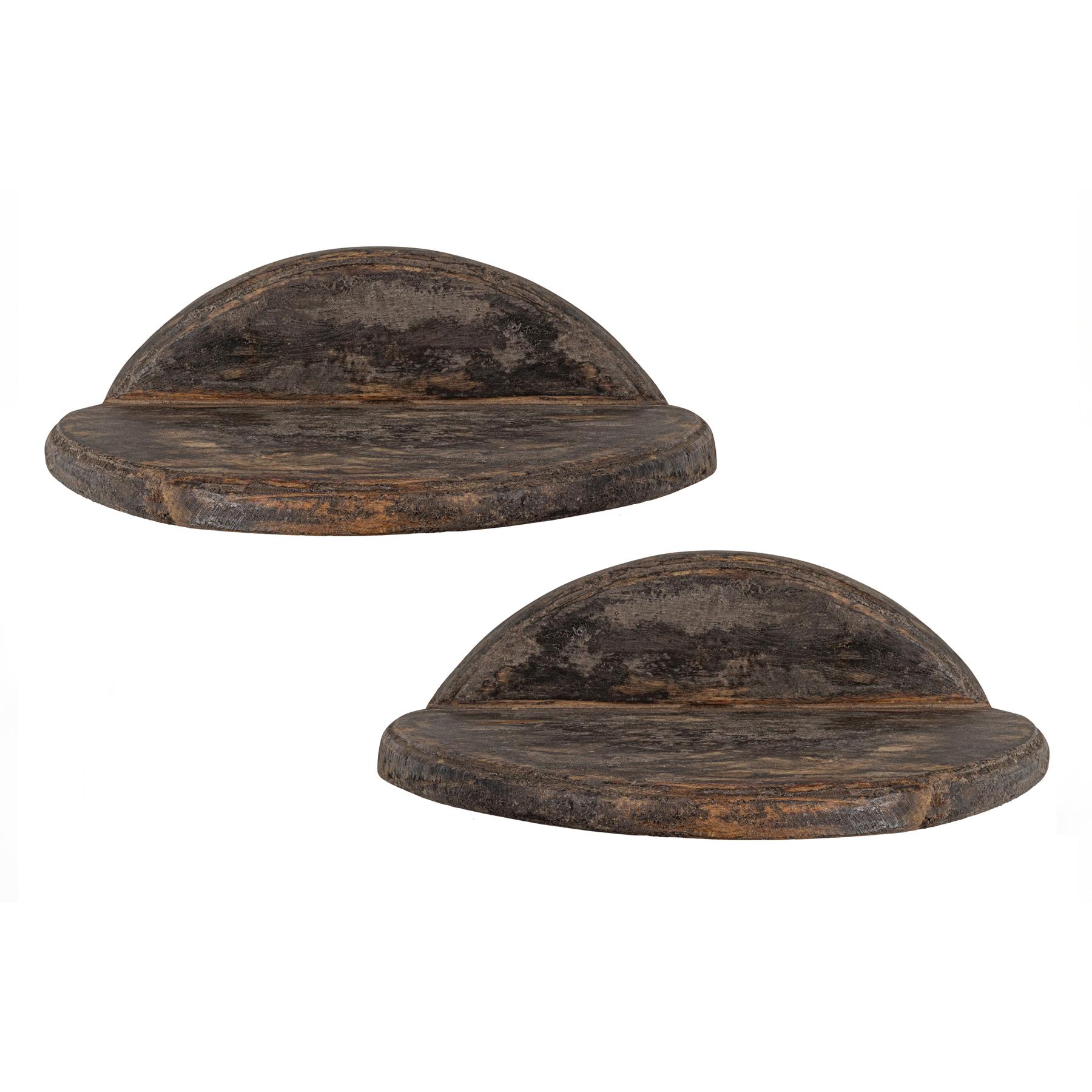 Basiclabel Blok Wandplanken - Hout - Naturel - Set van 2