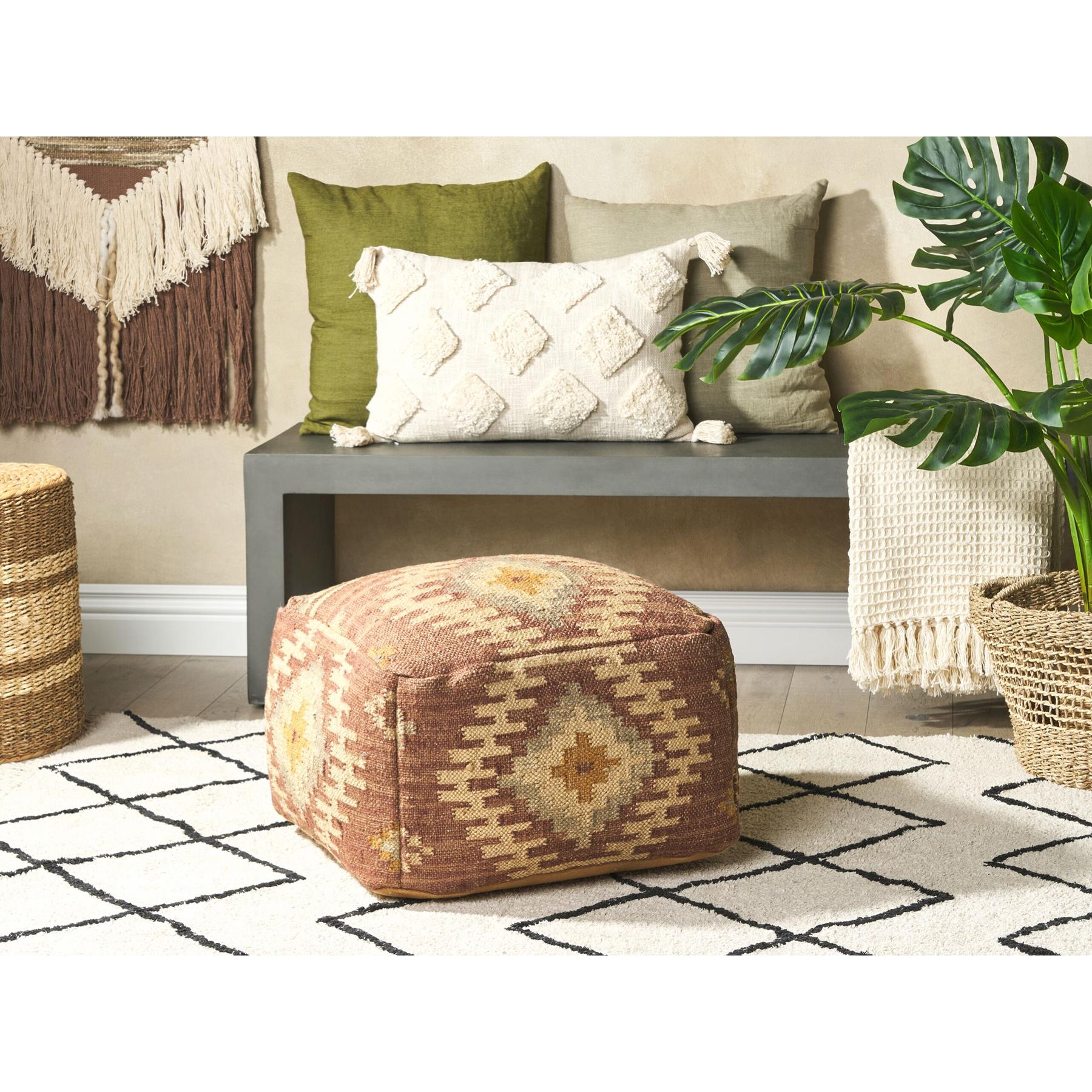 Beliani - BEEL - Poef - Rood - Jute