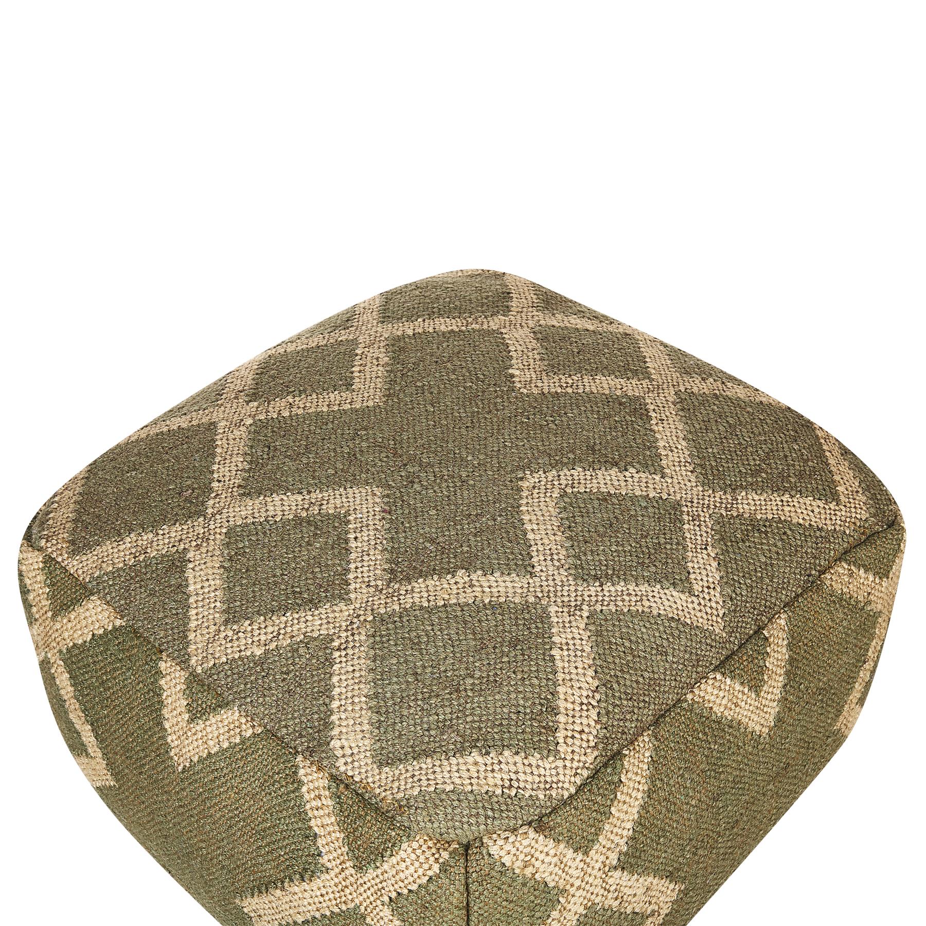 Beliani - GOPI - Poef - Olijfgroen - Jute