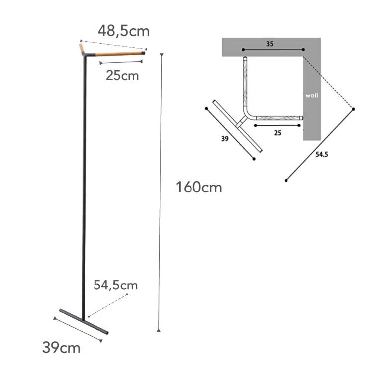 Yamazaki Leunende Hoekkapstok - Tower - Zwart
