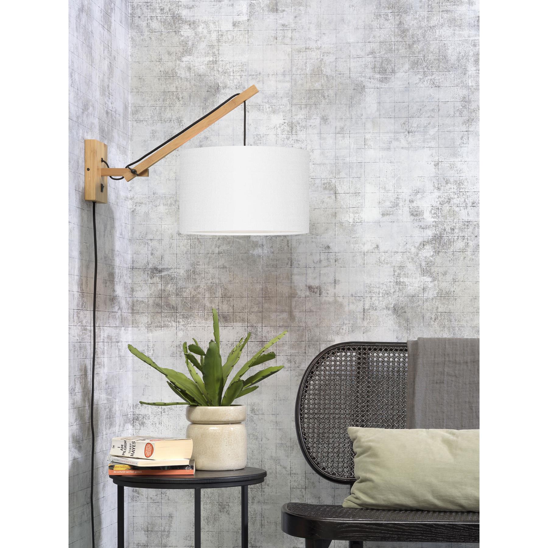 GOOD&MOJO Wandlamp Andes - Bamboe|Wit - 50x32x45cm