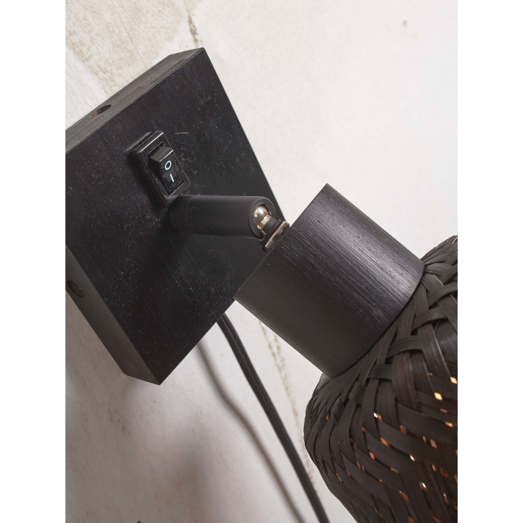 GOOD&MOJO Wandlamp Java - Bamboe Zwart - Ø15cm