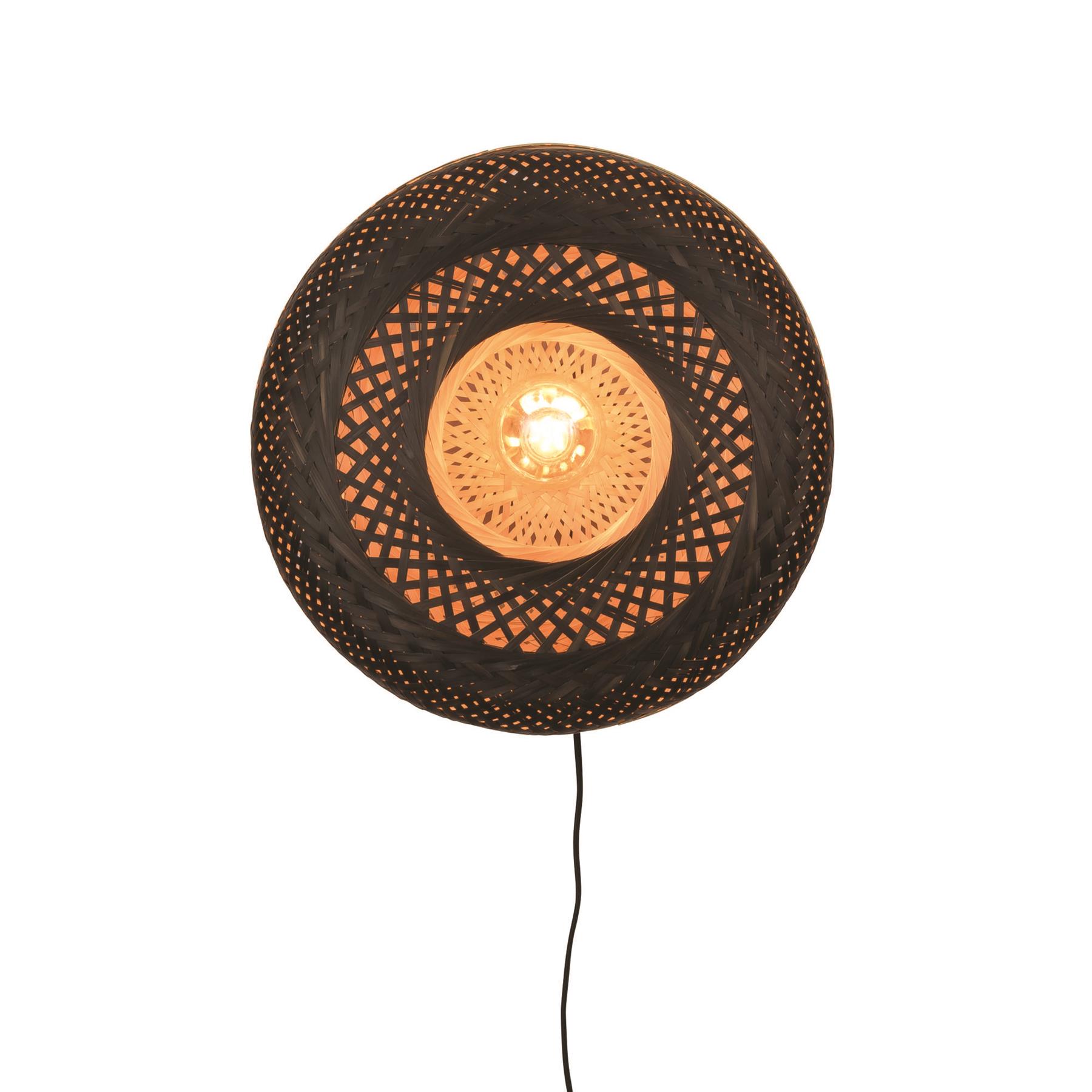 GOOD&MOJO Wandlamp Palawan - Bamboe Zwart - Ø40cm