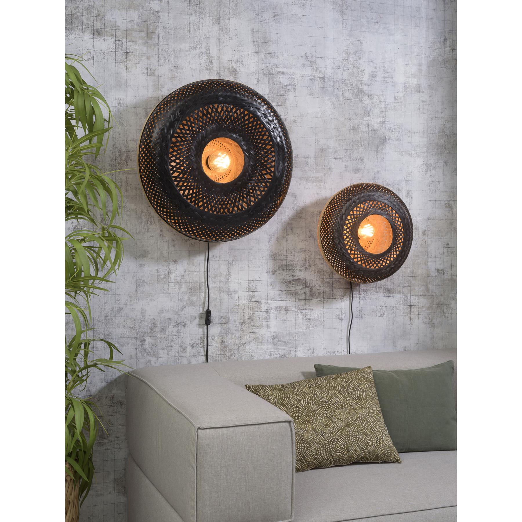 GOOD&MOJO Wandlamp Palawan - Bamboe Zwart - Ø40cm