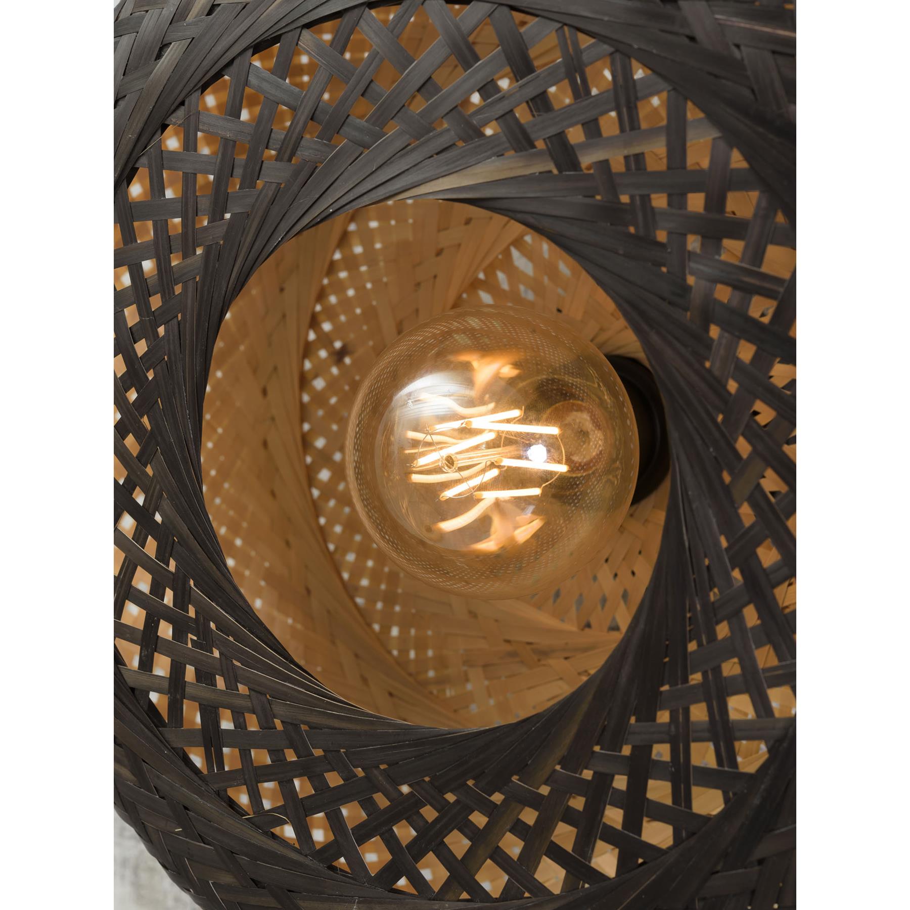 GOOD&MOJO Wandlamp Palawan - Bamboe Zwart - Ø40cm