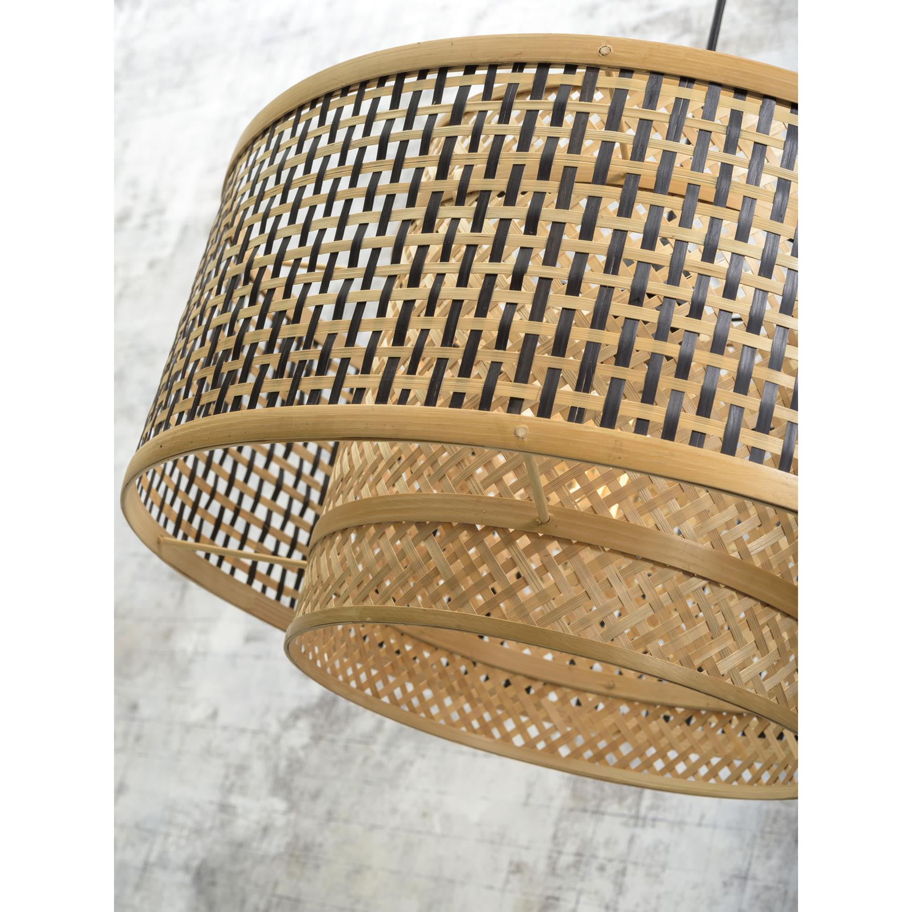 GOOD&MOJO Wandlamp Bhutan - Bamboe|Zwart - 57x50x50cm