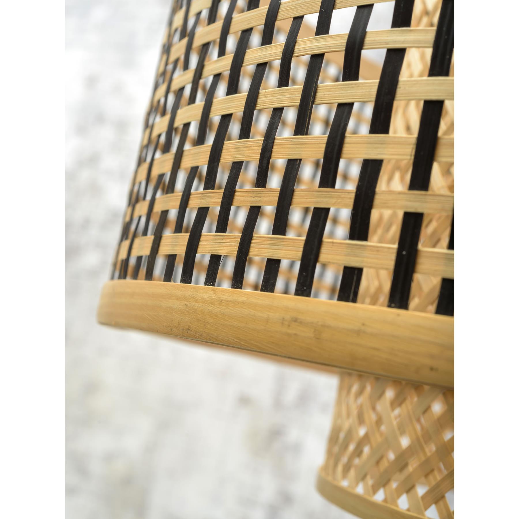 GOOD&MOJO Wandlamp Bhutan - Bamboe|Zwart - 57x50x50cm