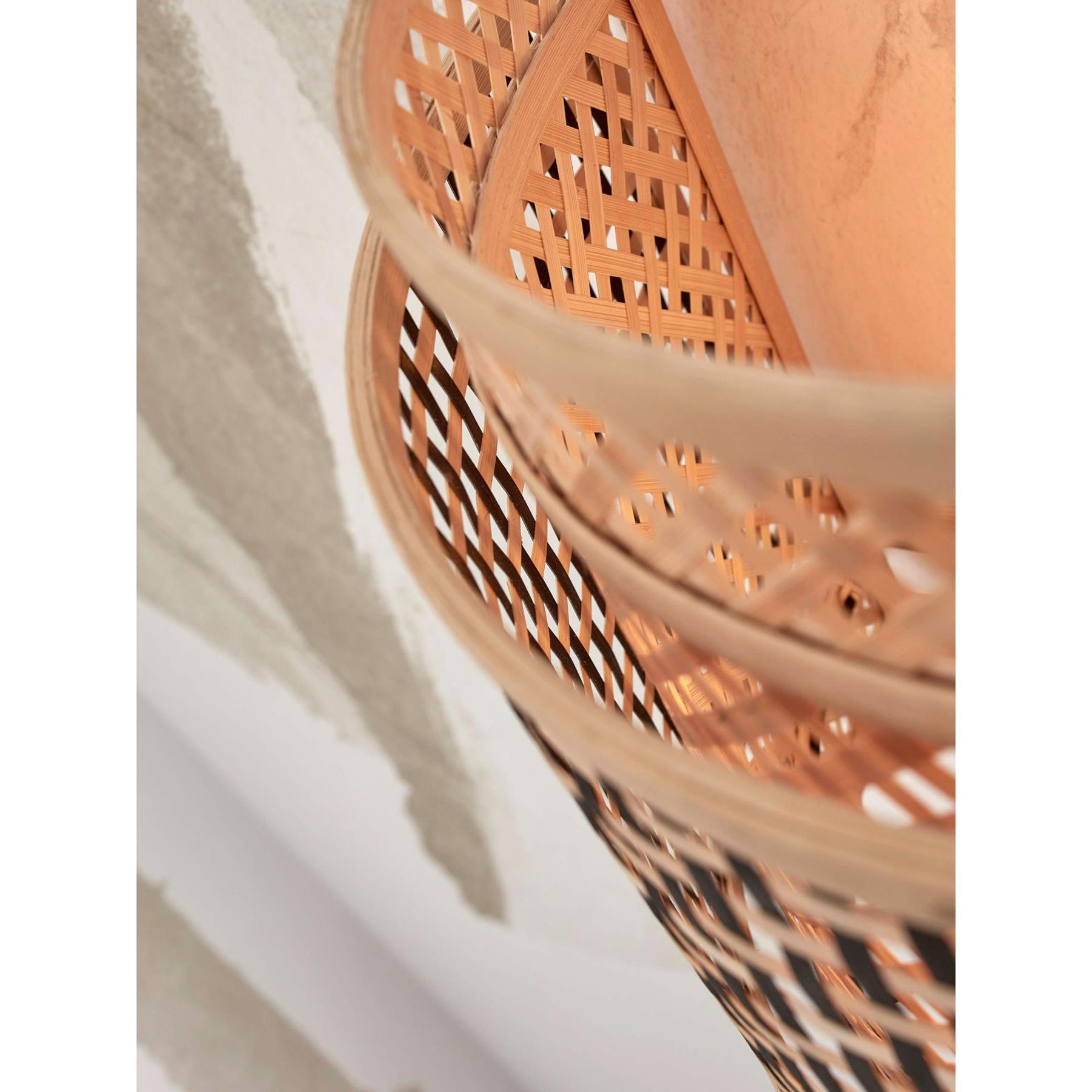 GOOD&MOJO Wandlamp Bhutan - Bamboe|Zwart - 32x16x27cm