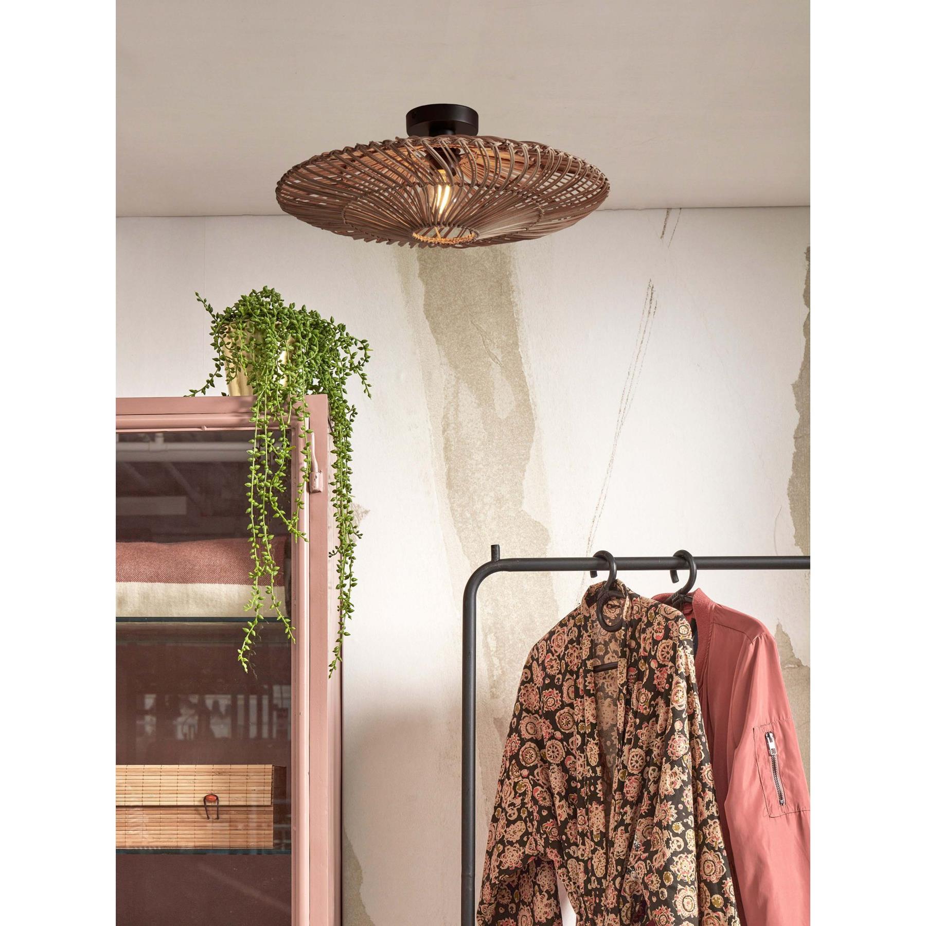 GOOD&MOJO Plafonniere Zanzibar - Rotan - Ø55cm