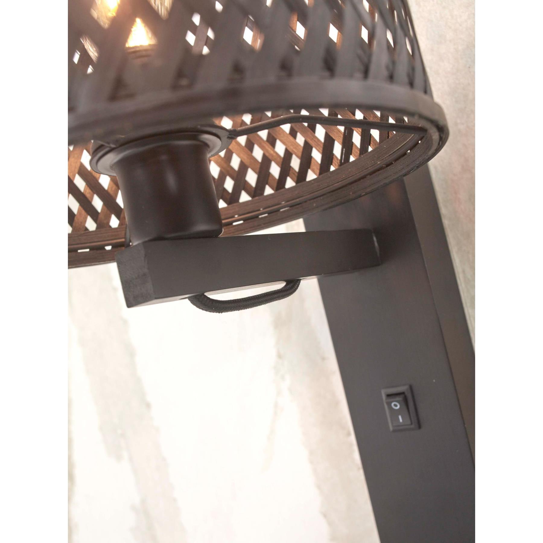 GOOD&MOJO Wandlamp Java - Bamboe Zwart - 30x22x52cm