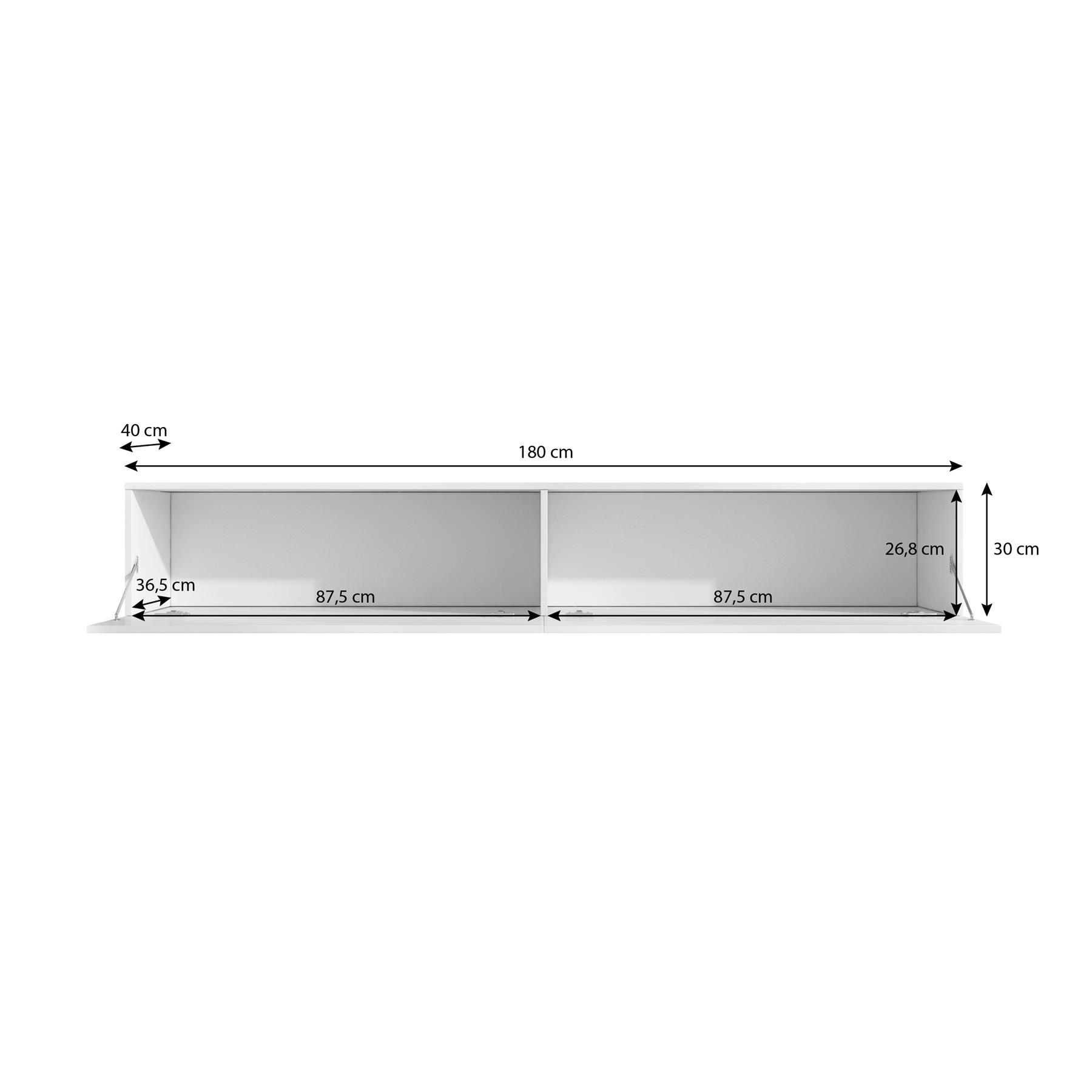 Meubella TV-Meubel Flame XL - Mat Zwart - 180 cm