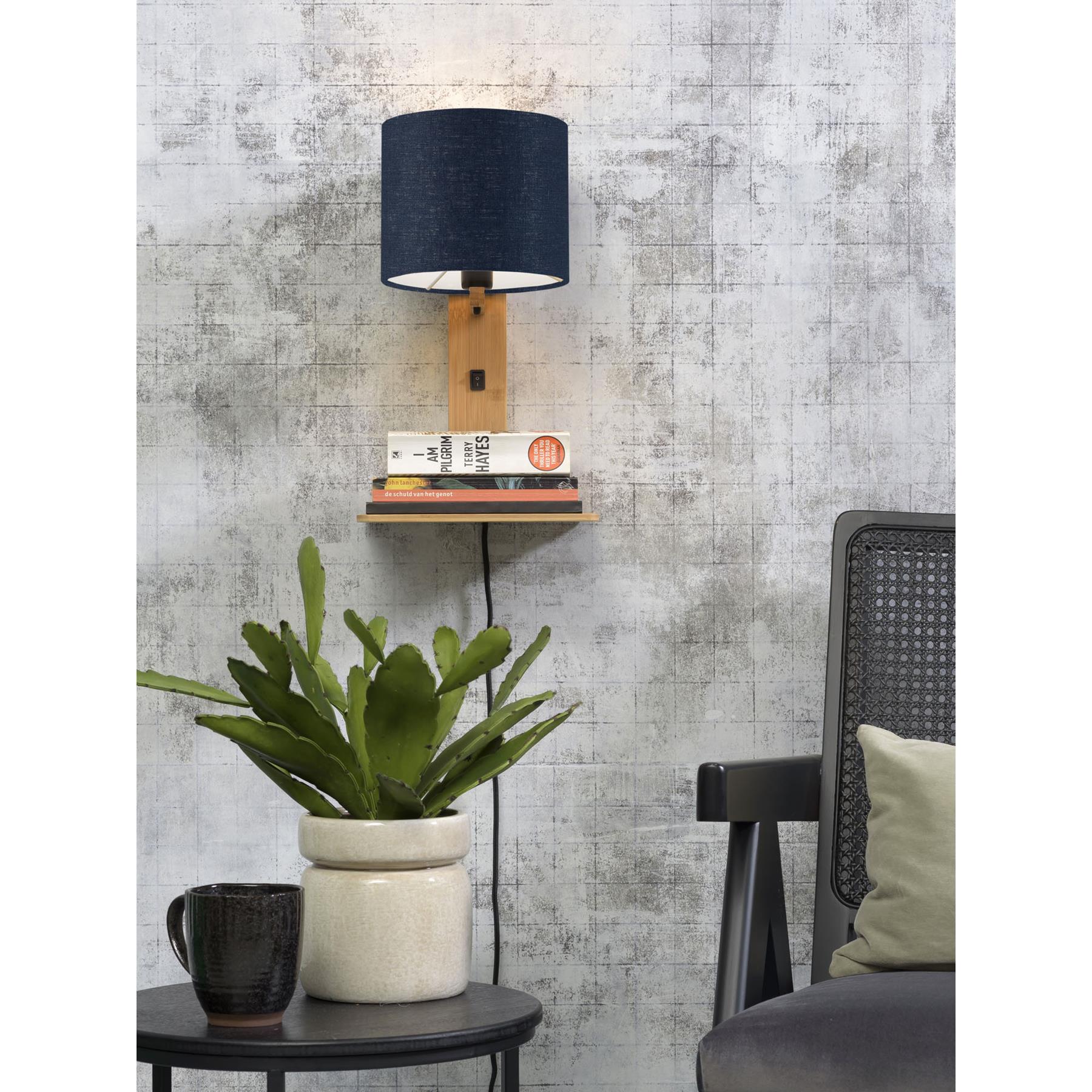 GOOD&MOJO Wandlamp Andes - Bamboe|Blauw - 19x24x36cm
