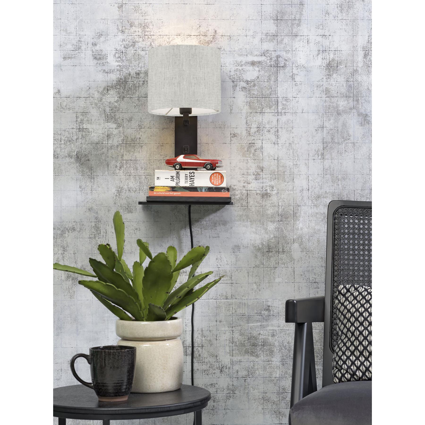 GOOD&MOJO Wandlamp Andes - Bamboe Zwart|Naturel - 19x24x36cm