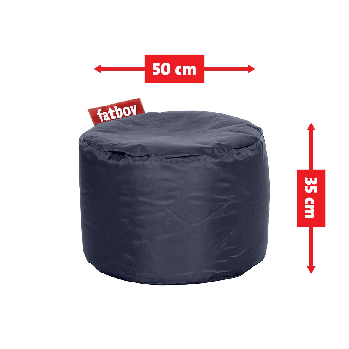Fatboy Poef Rond Nylon - 35h x ø 50 cm - Afwasbaar - Blauw