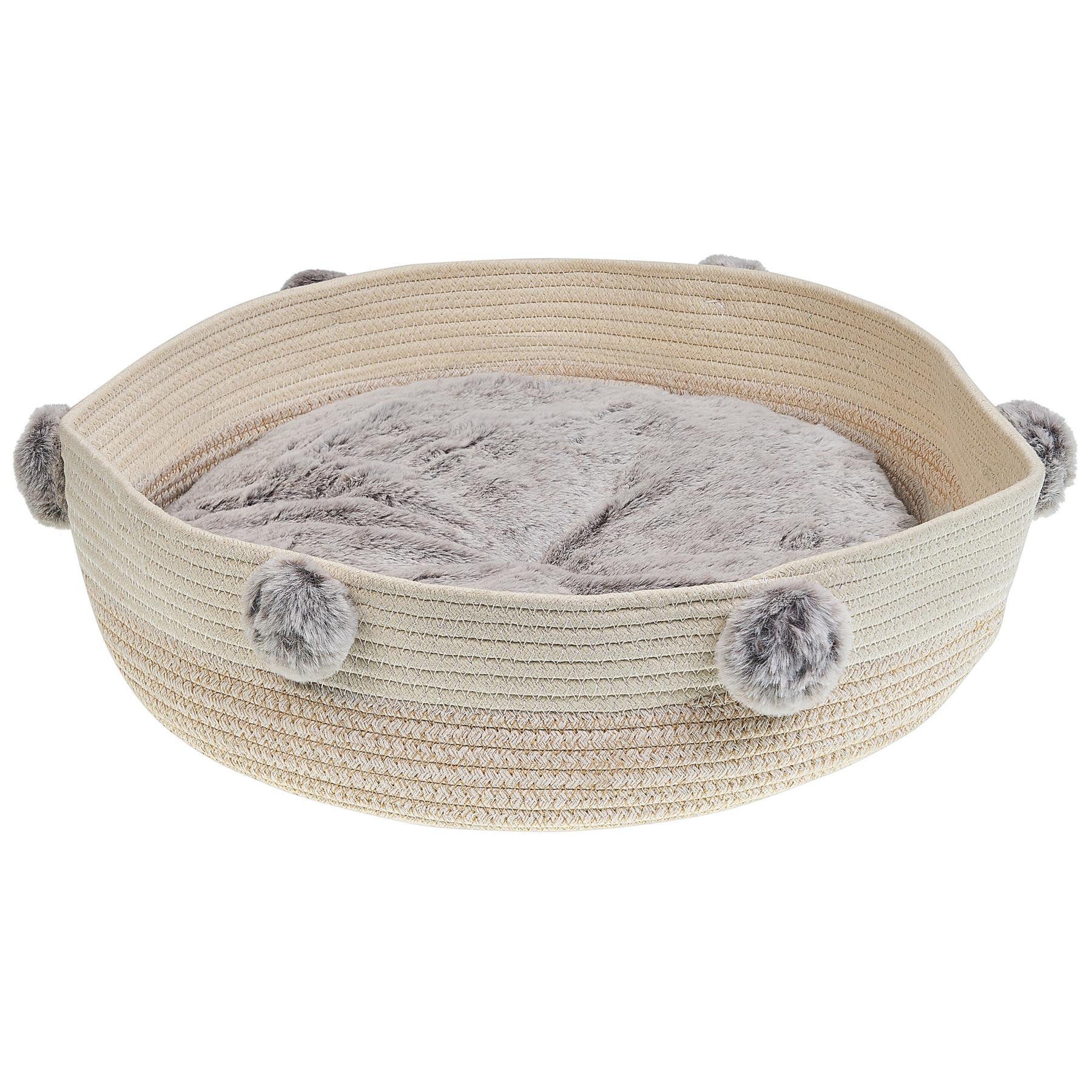 Beliani - ORTACA - Dierenbed - Lichtbeige - Katoen