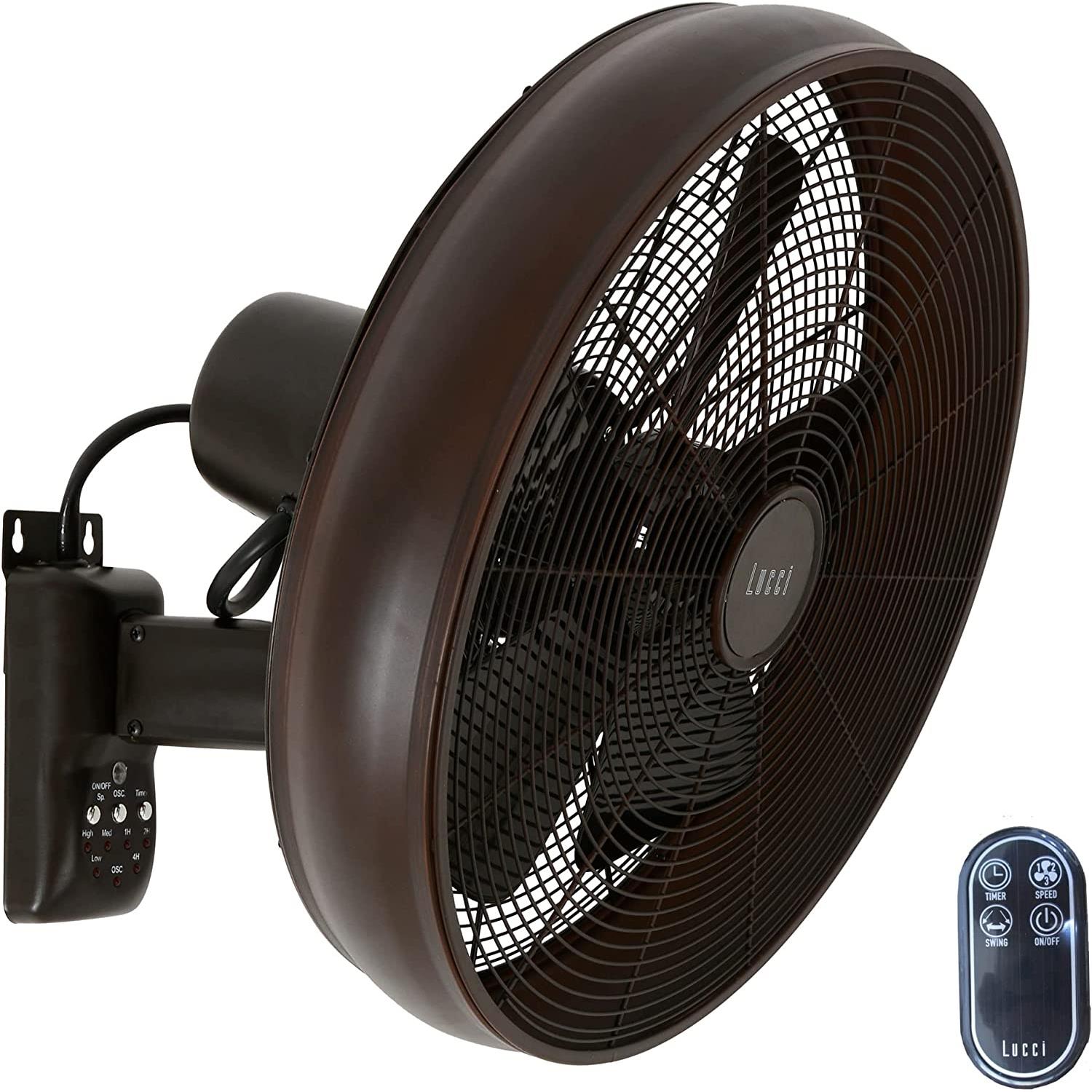 Lucci Air Wandventilator Breeze Brons Ø 46cm incl. Afstandsbediening
