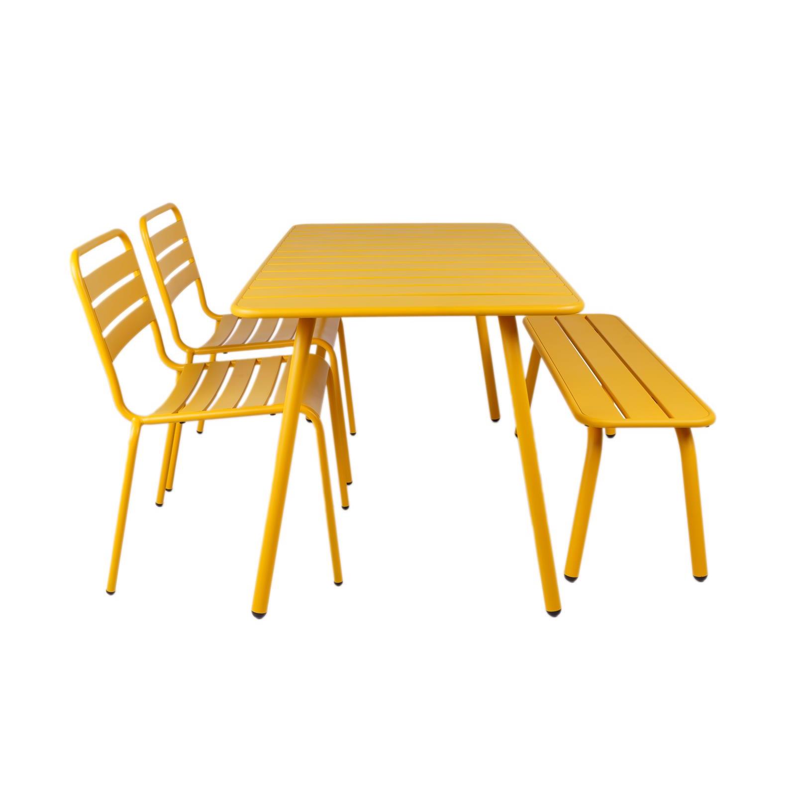 Metalen tuinset Max 150 cm okergeel - 4-delig