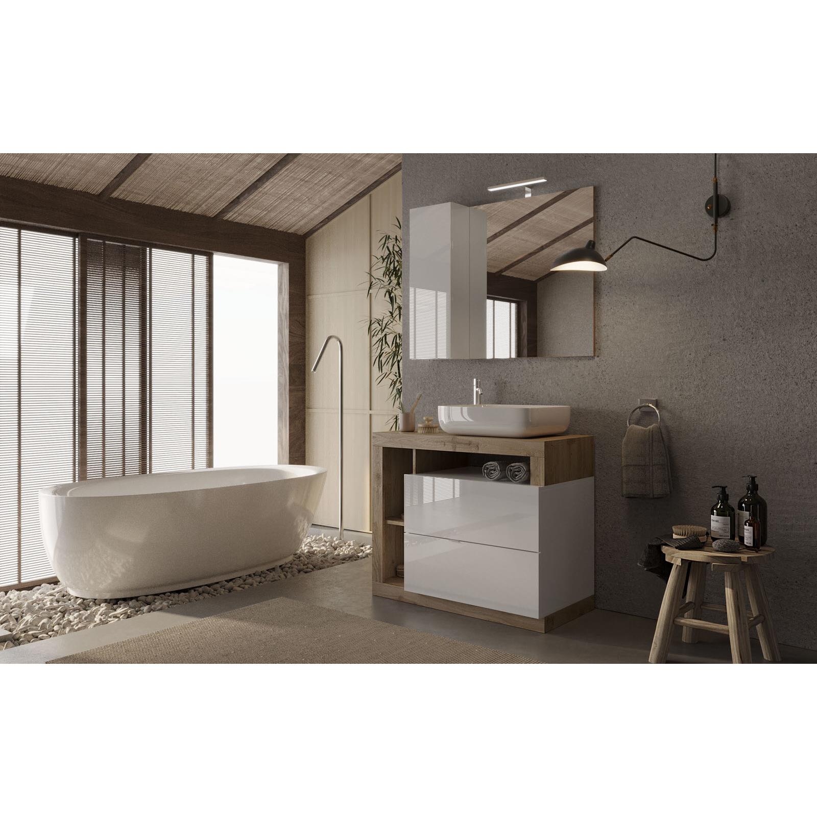 Benvenuto Design Hamburg 92 cm Eiken Staand Wastafel en Onderkast