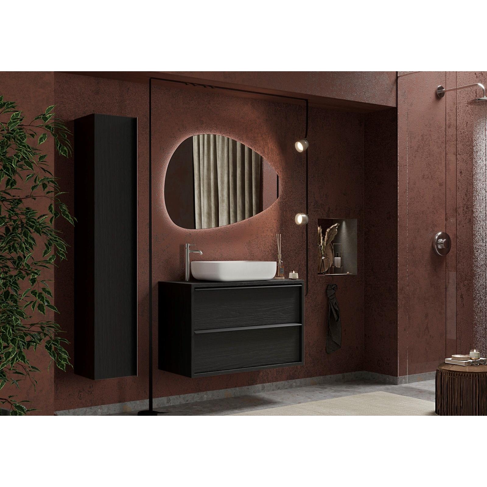 Benvenuto Design Steel Badkamer Wandkast Hoog Zwart