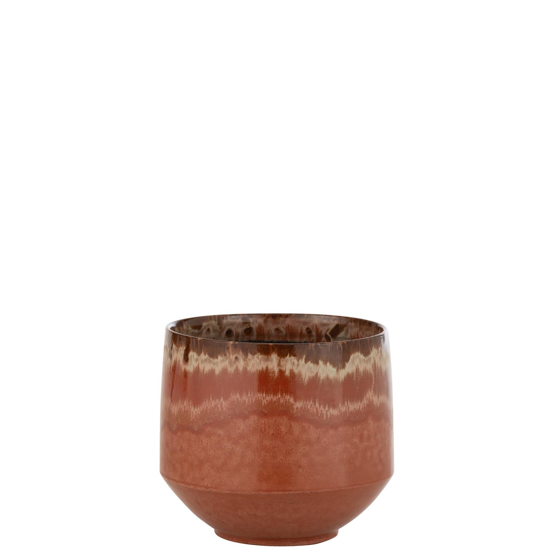J-Line bloempot Aline - keramiek - rood - medium - Ø 24.5 cm