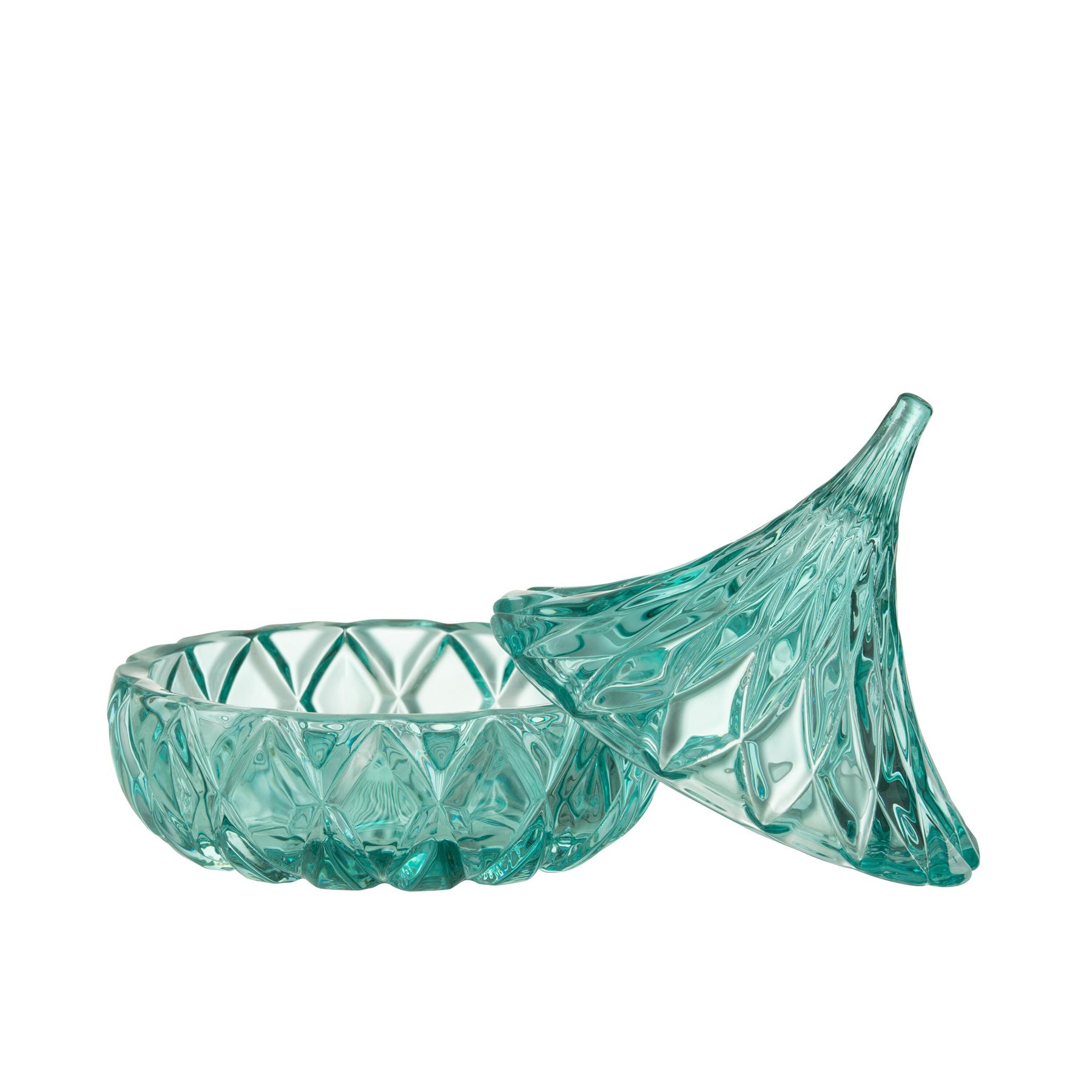 J-Line voorraadpot Puntig Geslepen - glas - azuurblauw