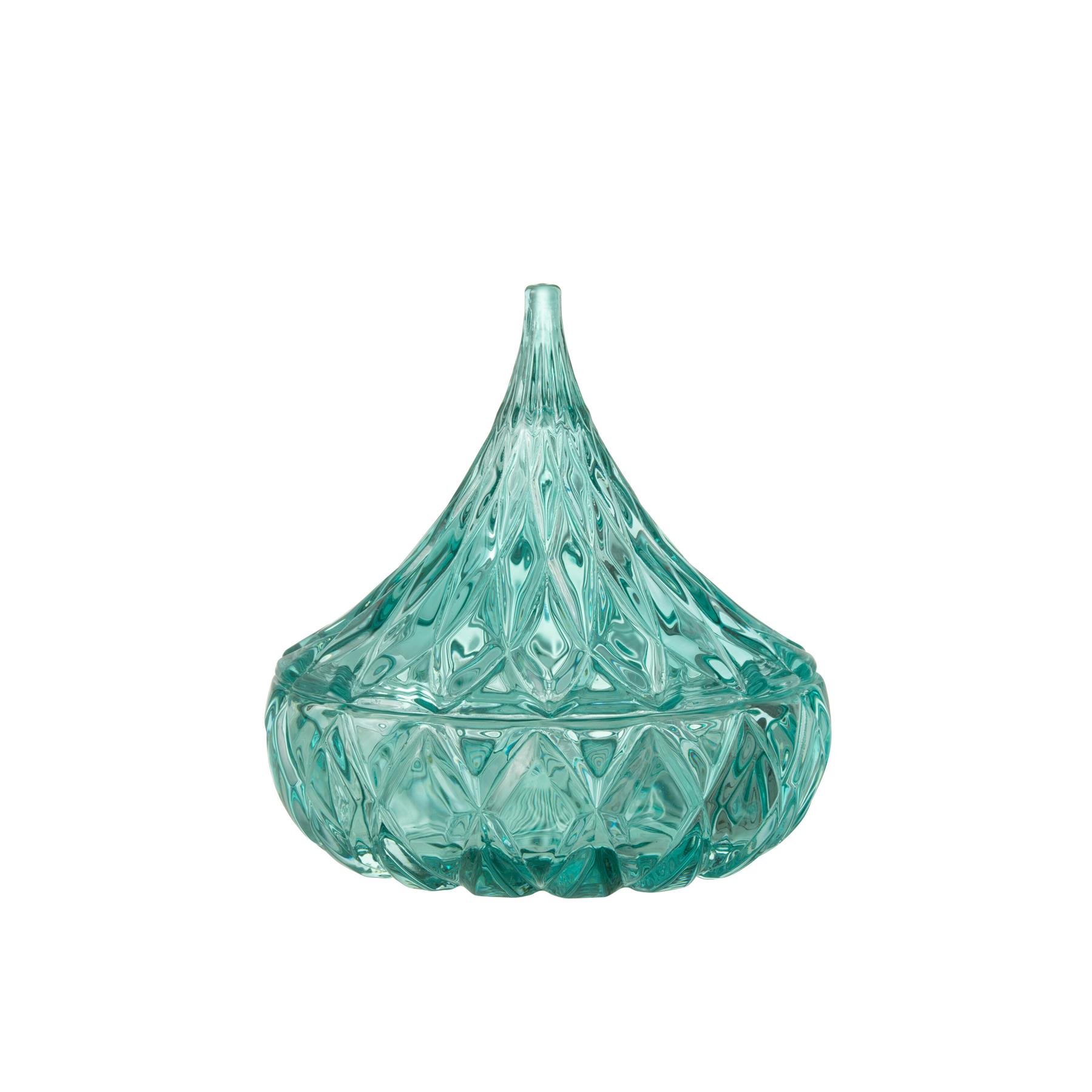 J-Line voorraadpot Puntig Geslepen - glas - azuurblauw