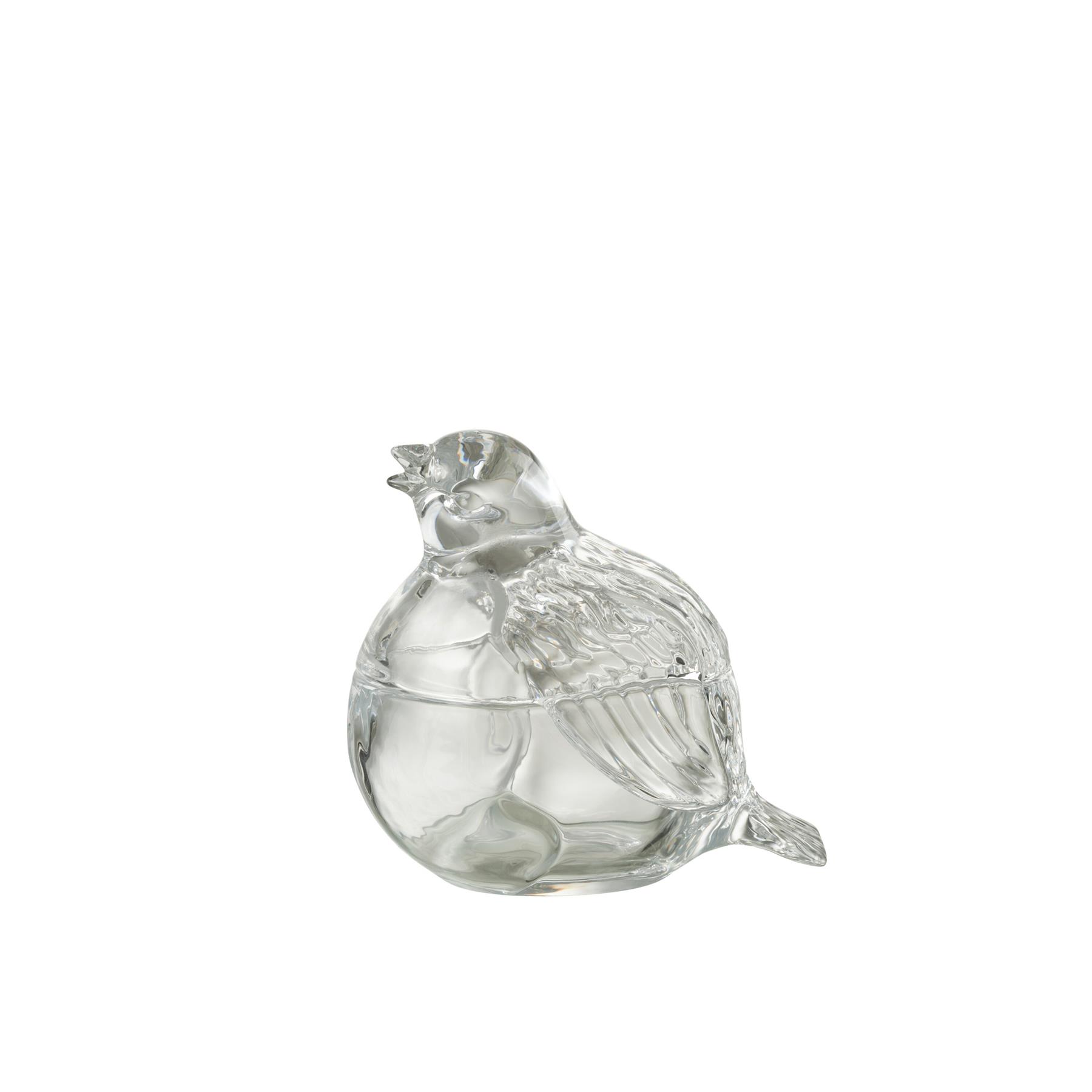J-Line voorraadpot Duif - glas - transparant - paasdecoratie