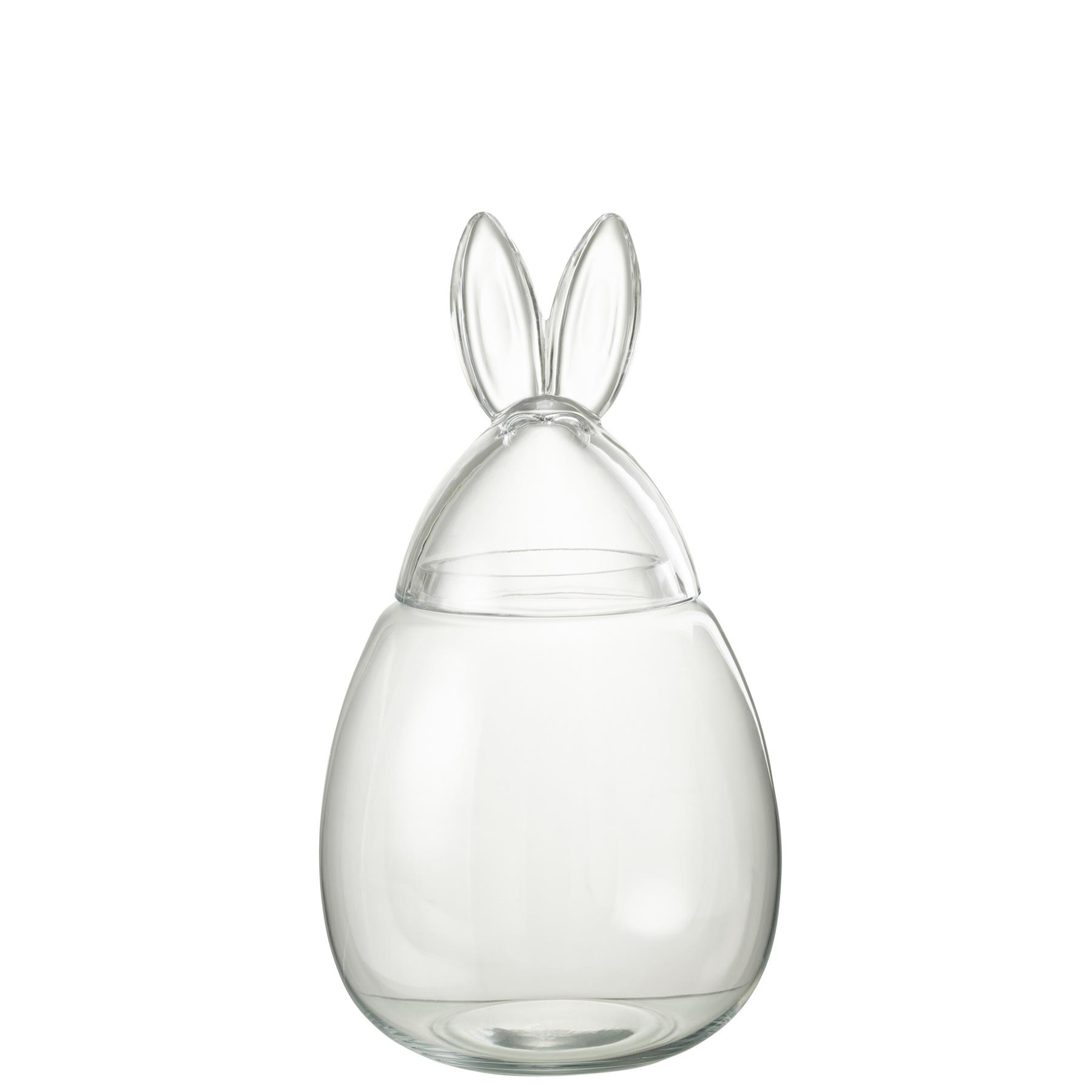 J-Line voorraadpot Konijn - glas - transparant - large - paasdecoratie