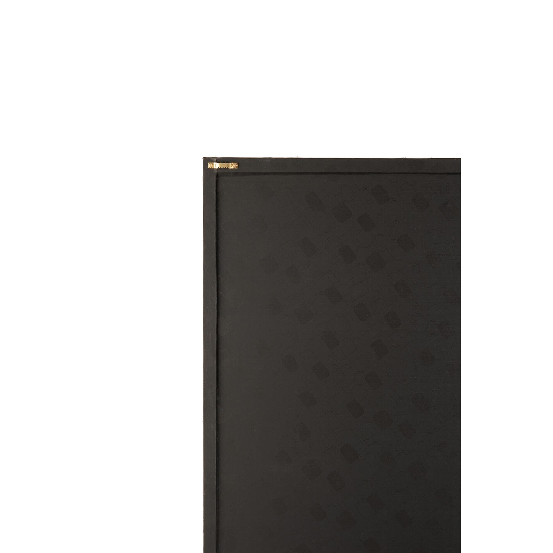 J-Line wanddecoratie Rechthoek Ovaal - leder - zwart|goud - small